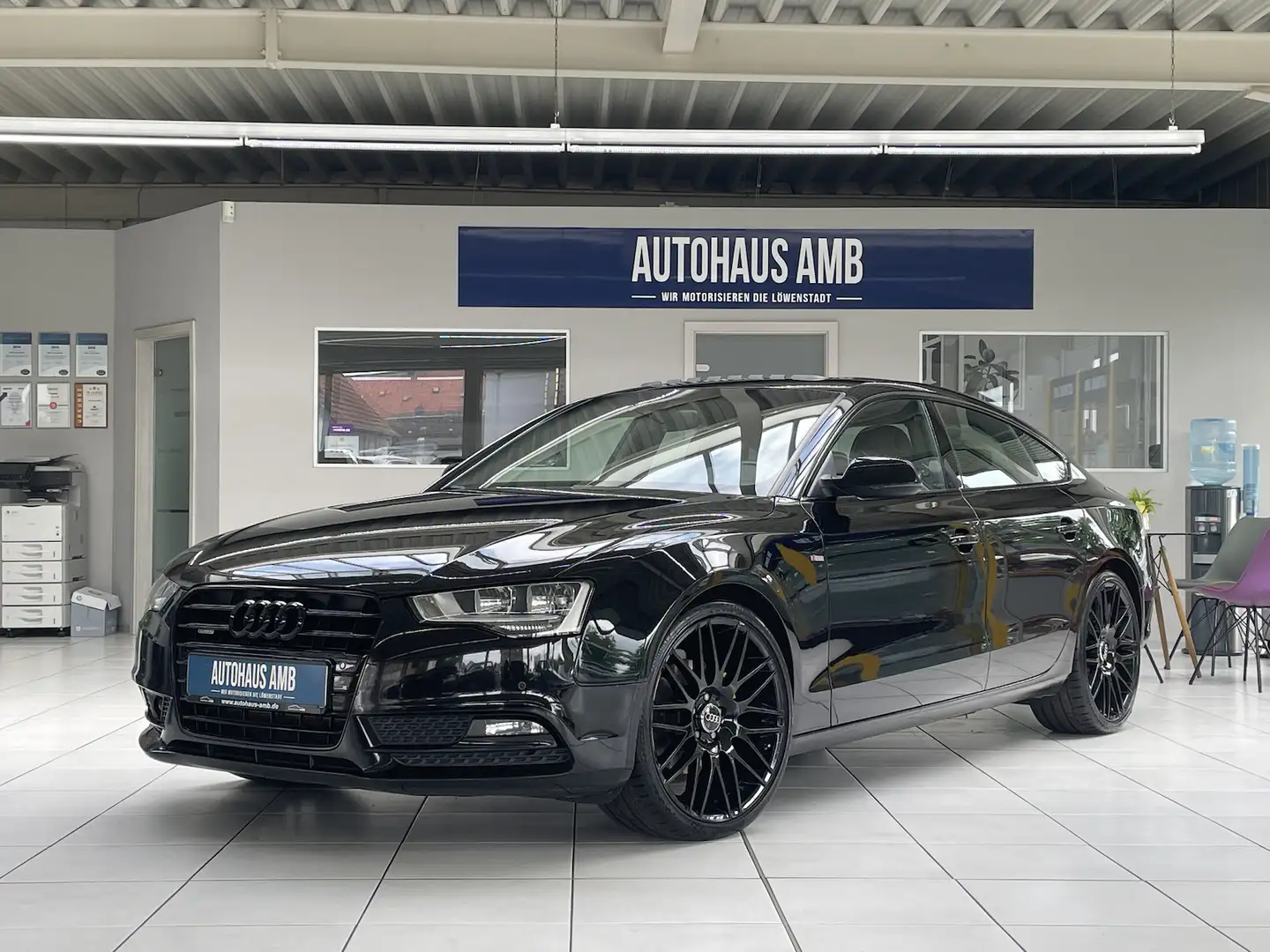 Audi A5 2.0TDI quattro S-line Leder Pano Sitzh. ACC Schwarz - 1