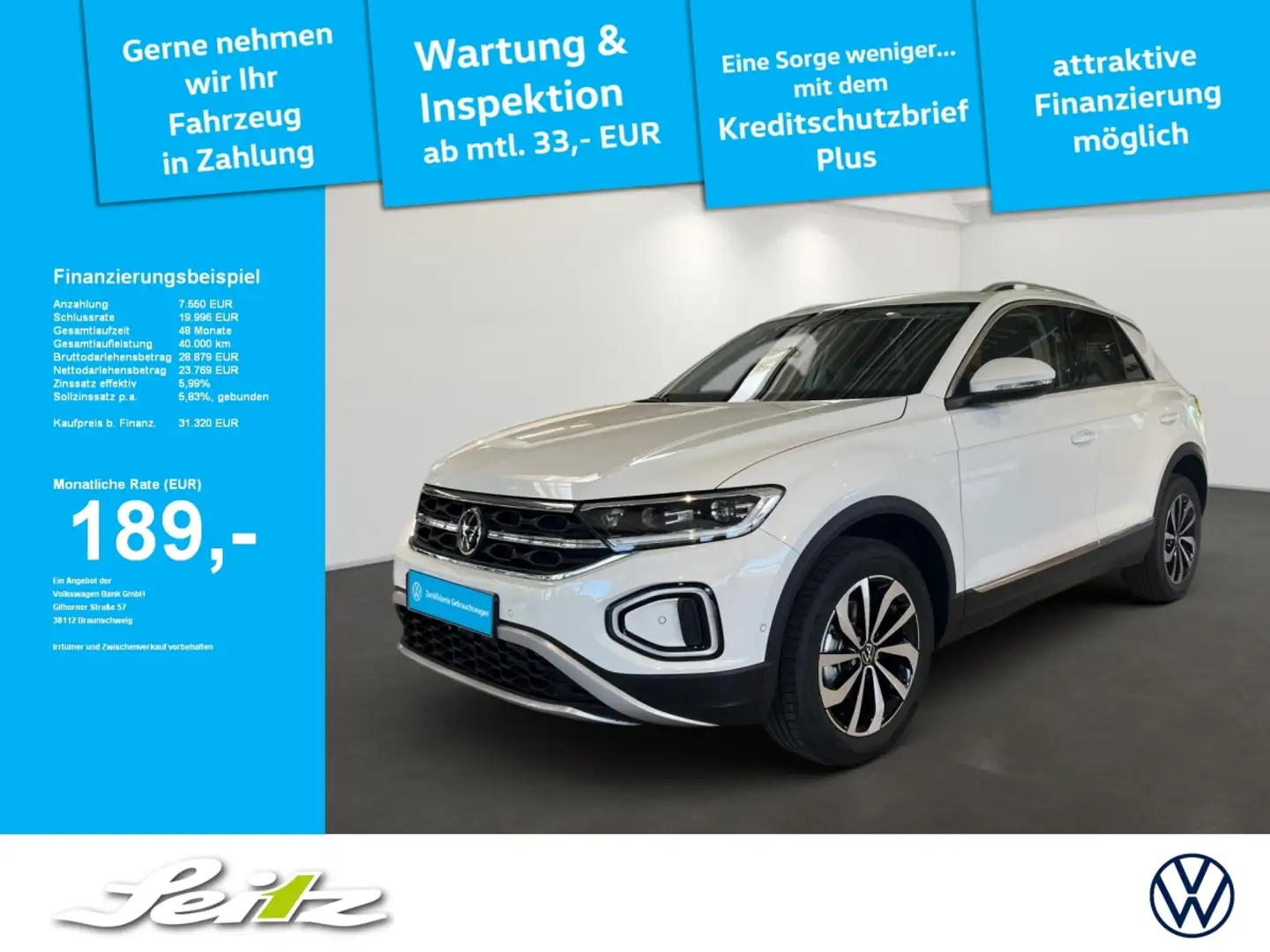 Volkswagen T-Roc 1.5 TSI Style *NAVI*KAMERA*LED*BUSINESS* White - 1