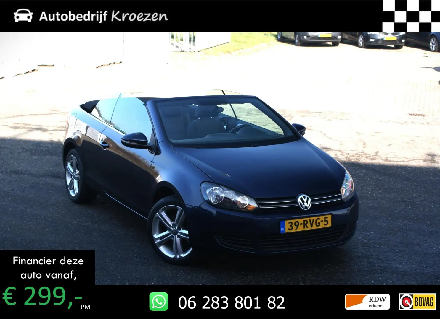 Volkswagen Golf Cabriolet 1.2 TSI BlueMotion | Org NL | Navigatie | Blauw - 1