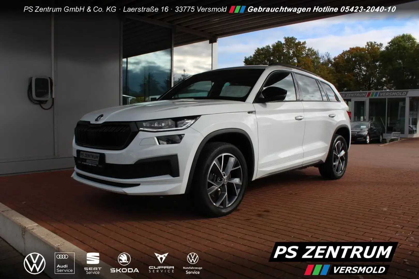 Skoda Kodiaq 2.0 TDI DSG 4x4 Sportline 7-SITZE AHK CAM Blanc - 1