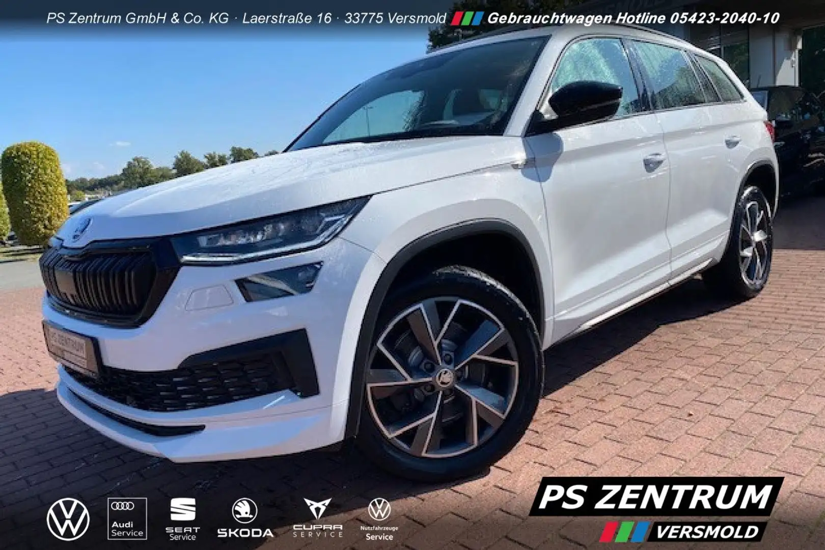 Skoda Kodiaq 2.0 TDI DSG 4x4 Sportline 7-SITZE AHK CAM Weiß - 1