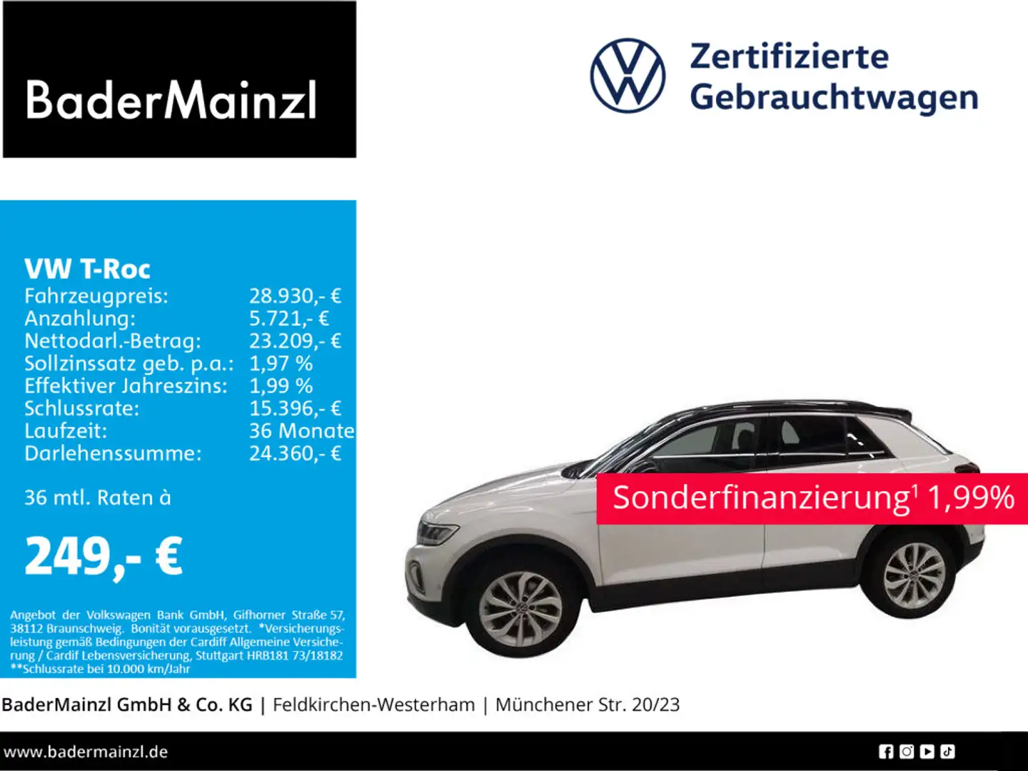 Volkswagen T-Roc T-ROC 1.5 TSI DSG Life AHK Stdhz Kamera Navi ACC Weiß - 1