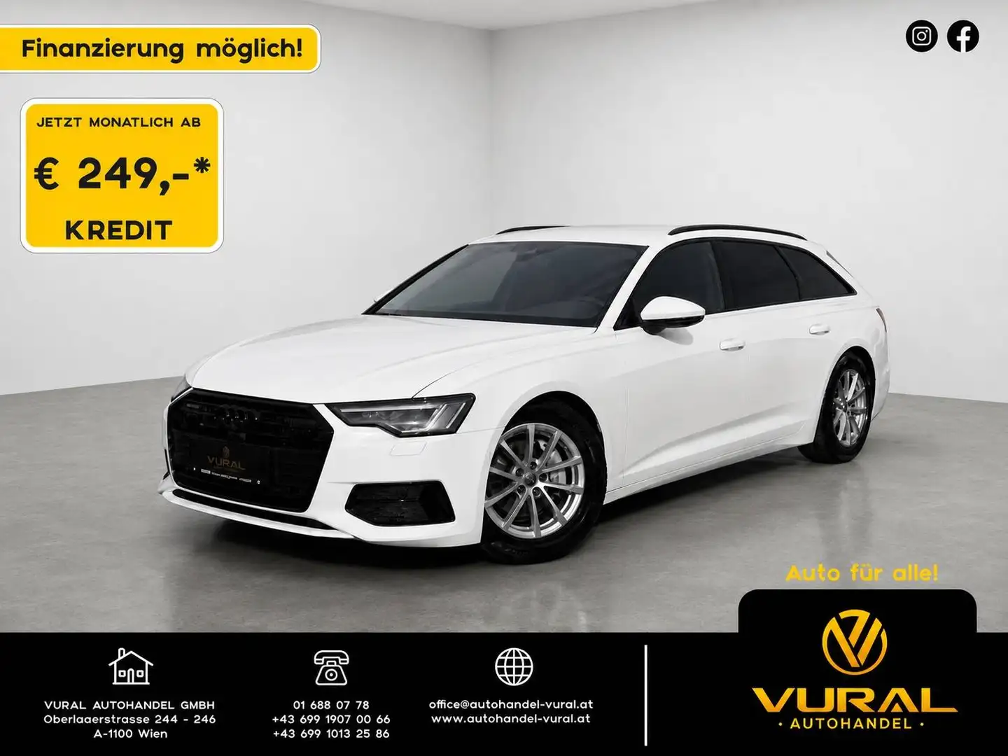 Audi A6 40 TDI quattro sport | 360° Kamera | Matrix | Bang & Olufsen | Soft-Close | Bremsassistent | Virtual Cockpit | Totw. | Weiß - 1