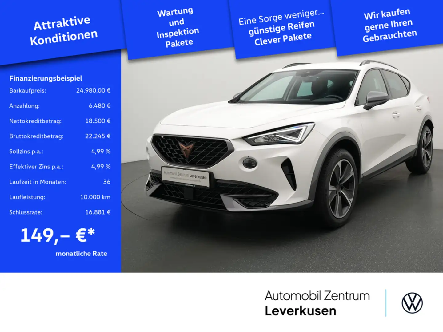 CUPRA Formentor AHK LEDER NAVI VIRT ACC CARPLAY SHZ Weiß - 1