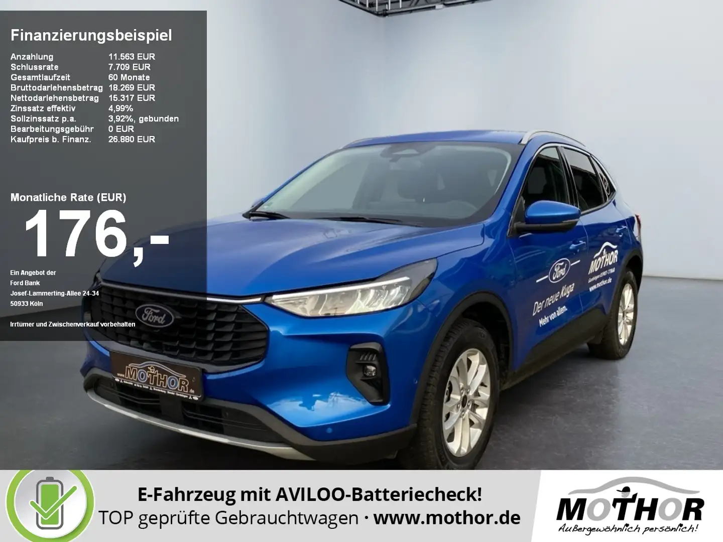 Ford Kuga Titanium 2.5 Duratec FHEV ACC PDC NAV KAM360 Blau - 1