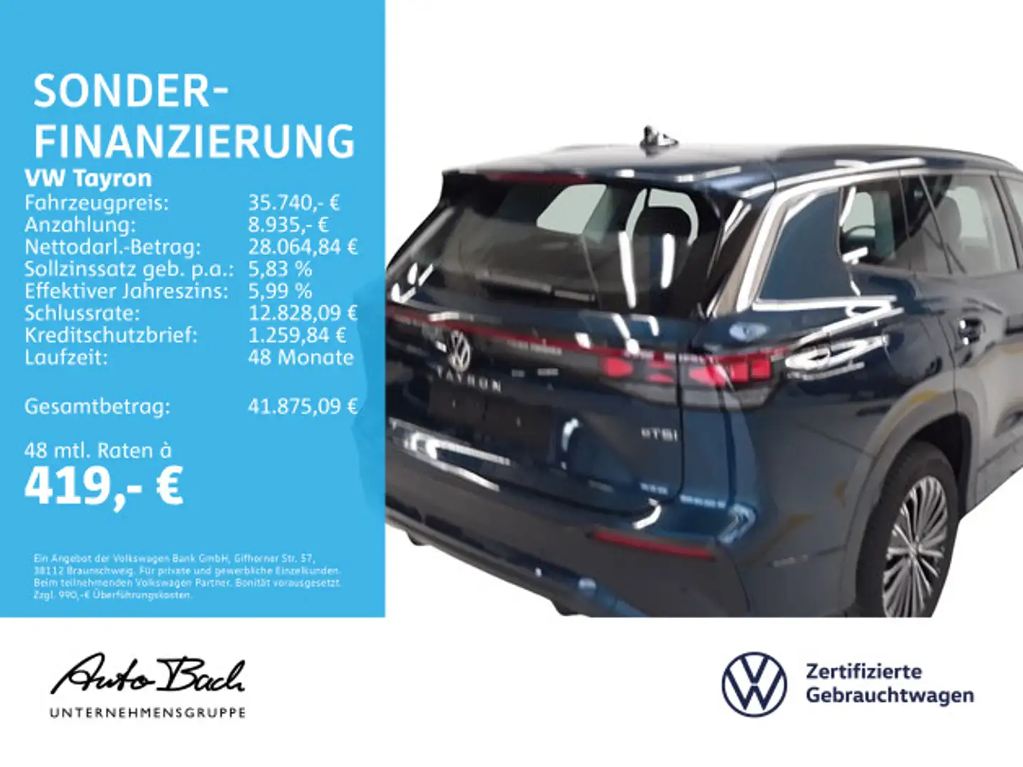 Volkswagen Tayron 1.5 eTSI DSG Life, LED, App-Connect, Rück Blau - 2