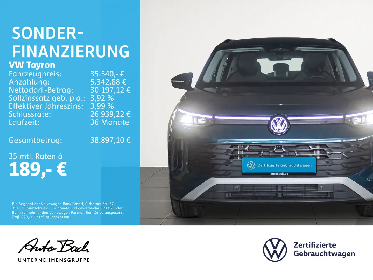 Volkswagen Tayron 1.5 eTSI DSG Life, LED, App-Connect, Rück Bleu - 2