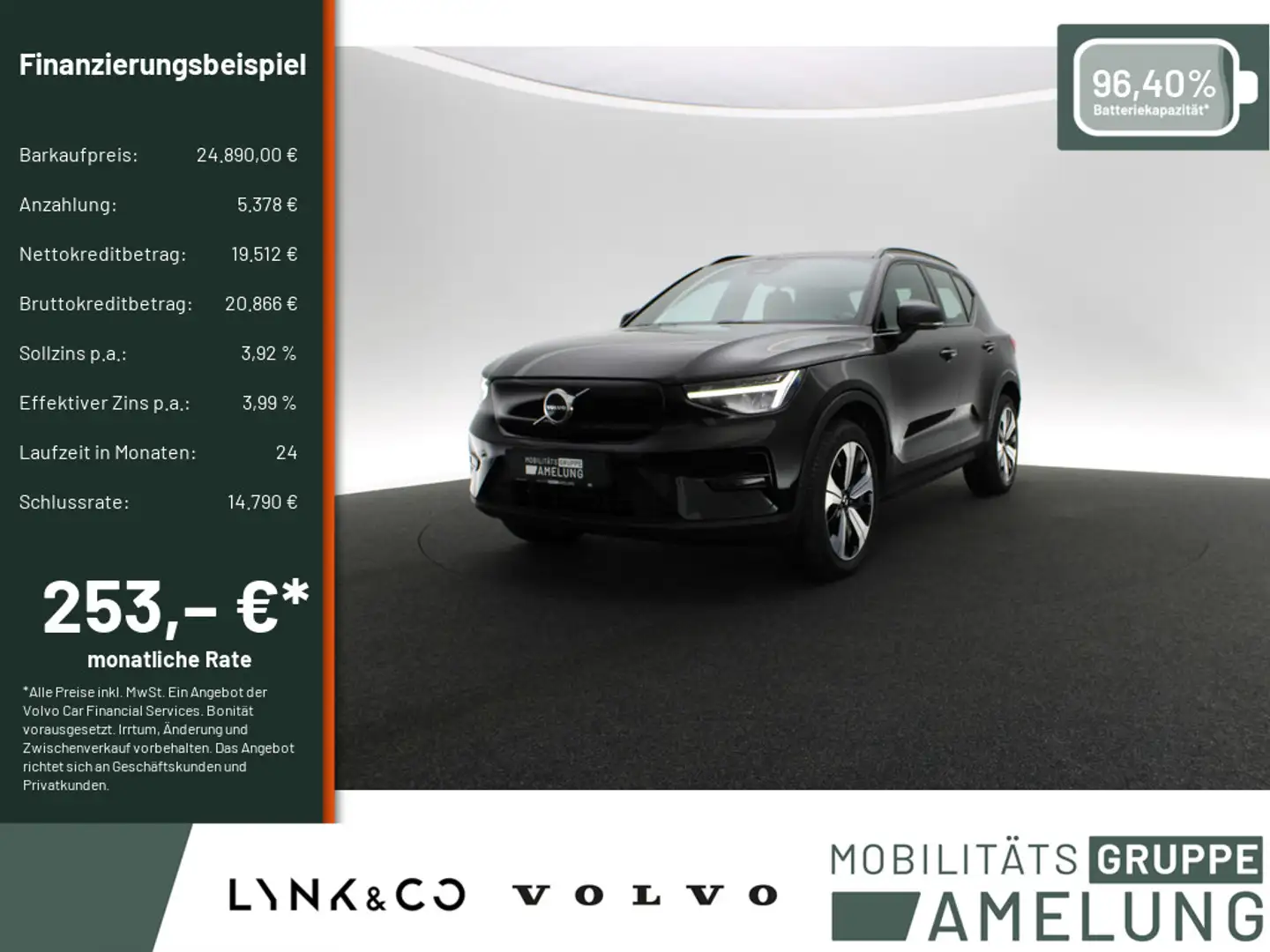 Volvo XC40 Core Recharge Pure Electric 2WD Schwarz - 1
