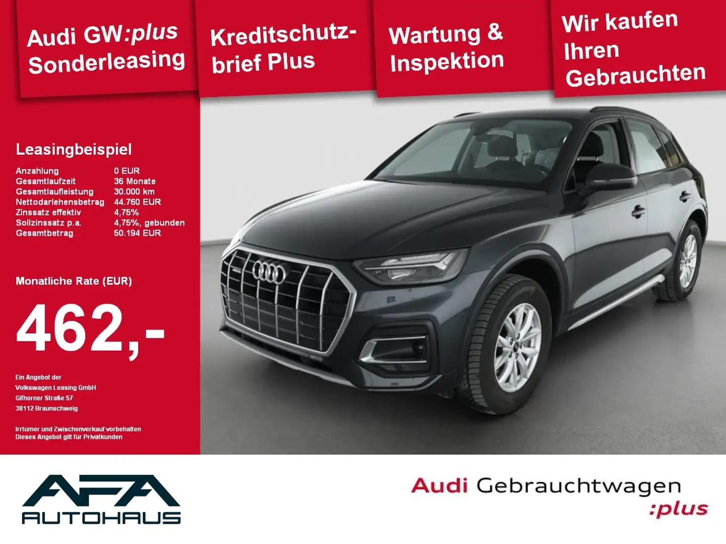 Audi Q5 40 TDI Advanced qu. S tr. AHK*RFK*ACC*Navi*18 Grau - 1