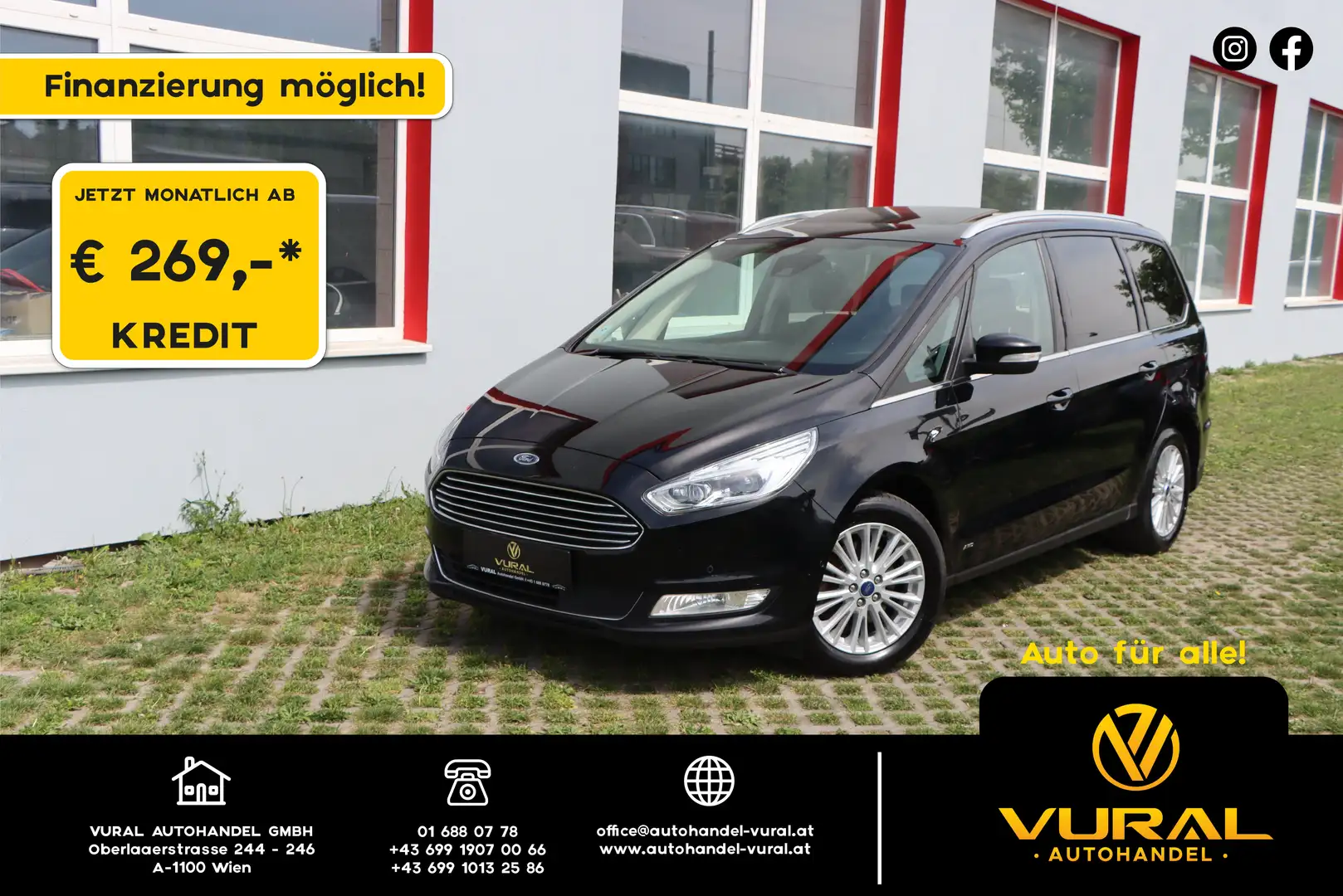 Ford Galaxy 2.0 TDCI Titanium AWD | 7.Sitzer | PANORAMA |LEDER Zwart - 1
