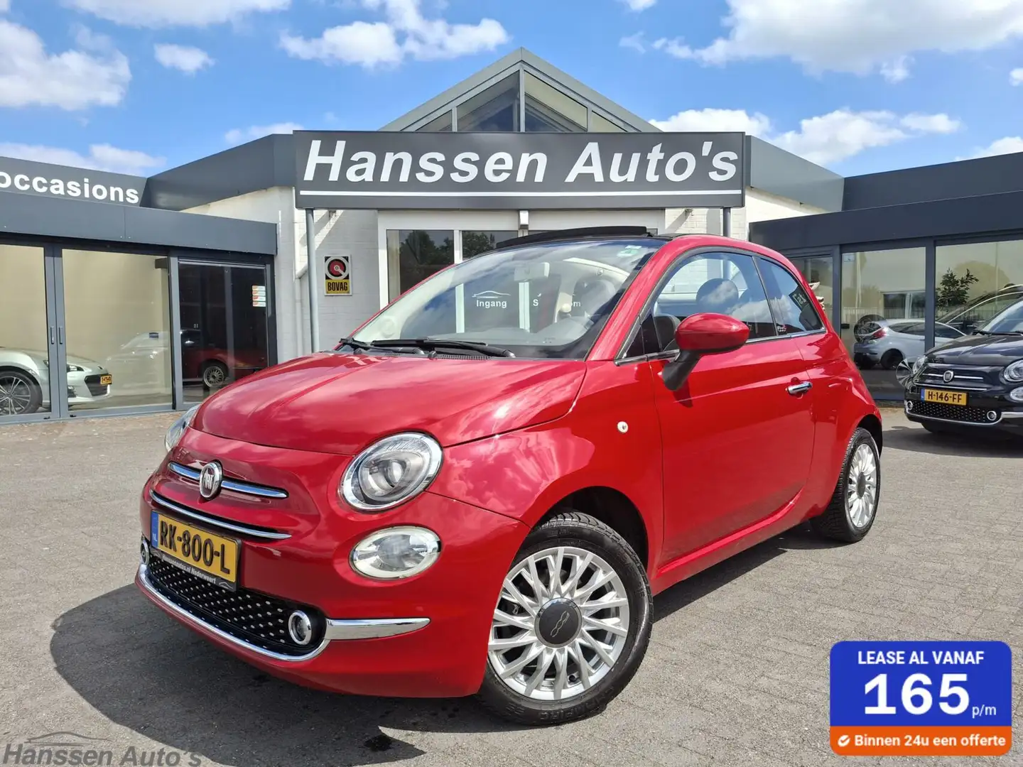 Fiat 500 1.2 Lounge Cabrio Rood - 1