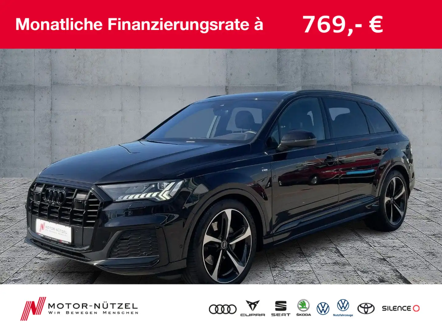 Audi Q7 50 TDI QU S-LINE MATRIX+NAVI+DVD+AIR+AHK+360° Noir - 1