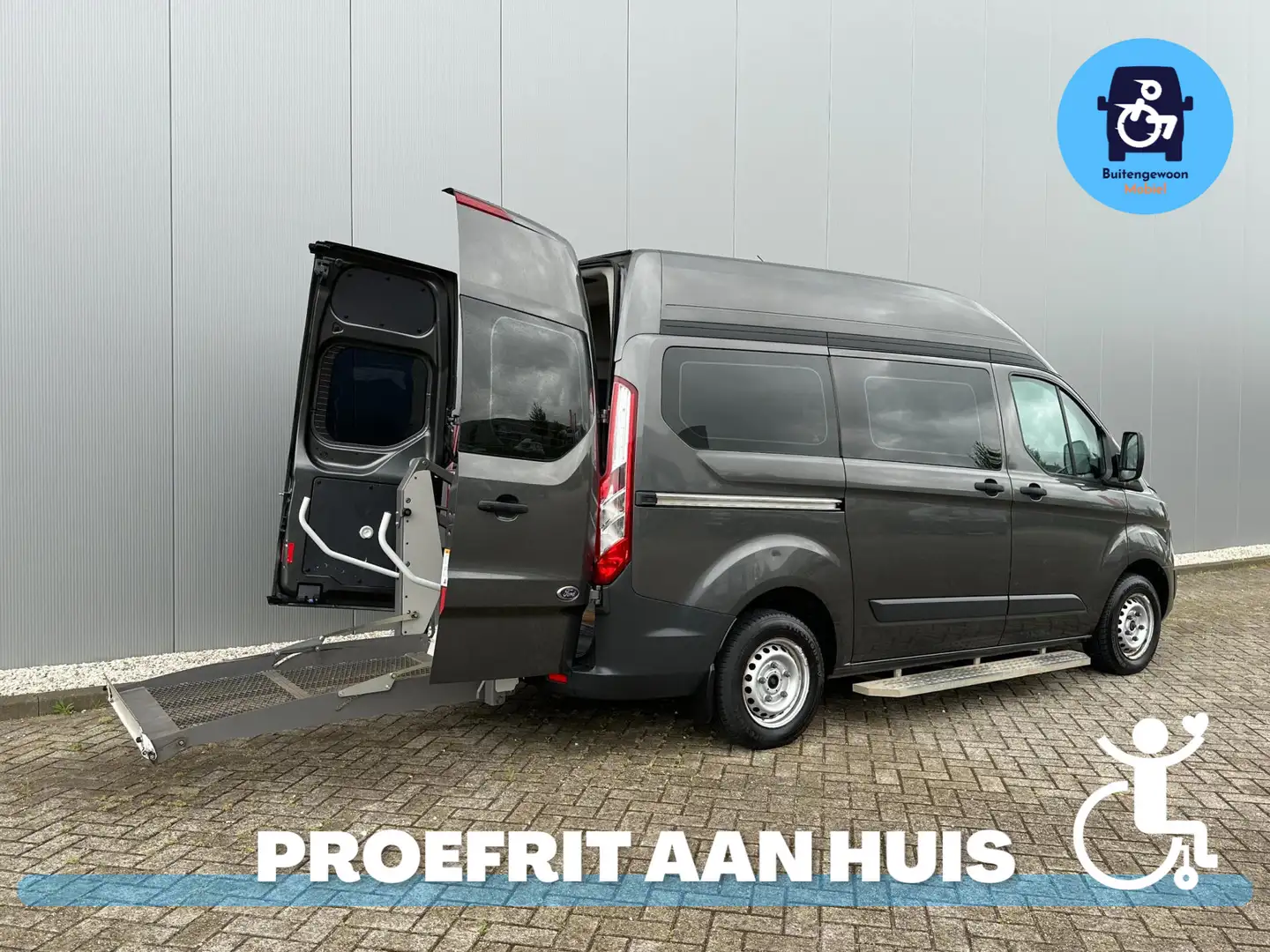 Ford Transit Custom Rolstoelbus (Airco) 2017 Invalide bus Gris - 2