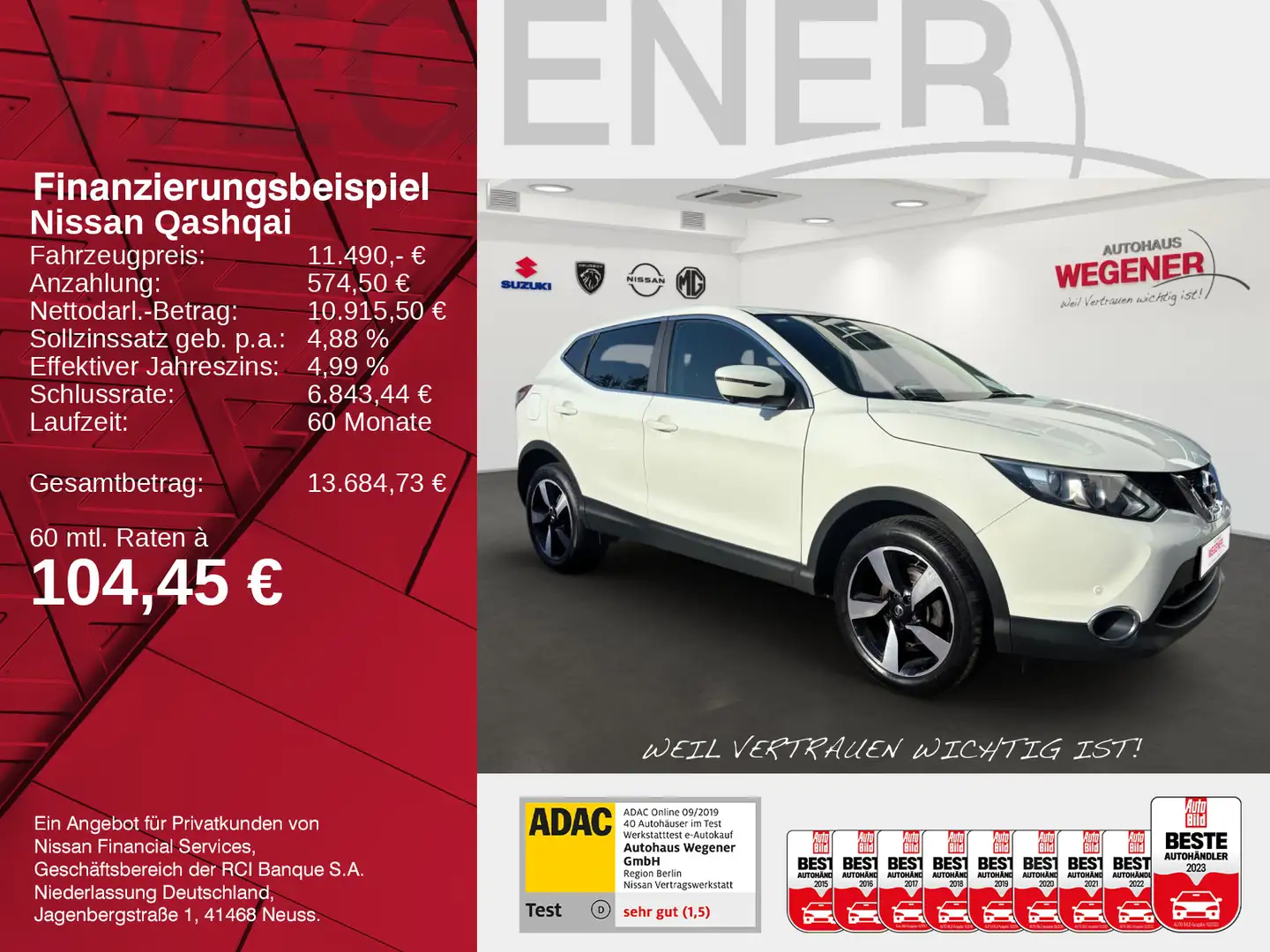 Nissan Qashqai QASHQAI 360* MT+Navi+Rückfahrkamera+PDC+Klima+ Weiß - 2