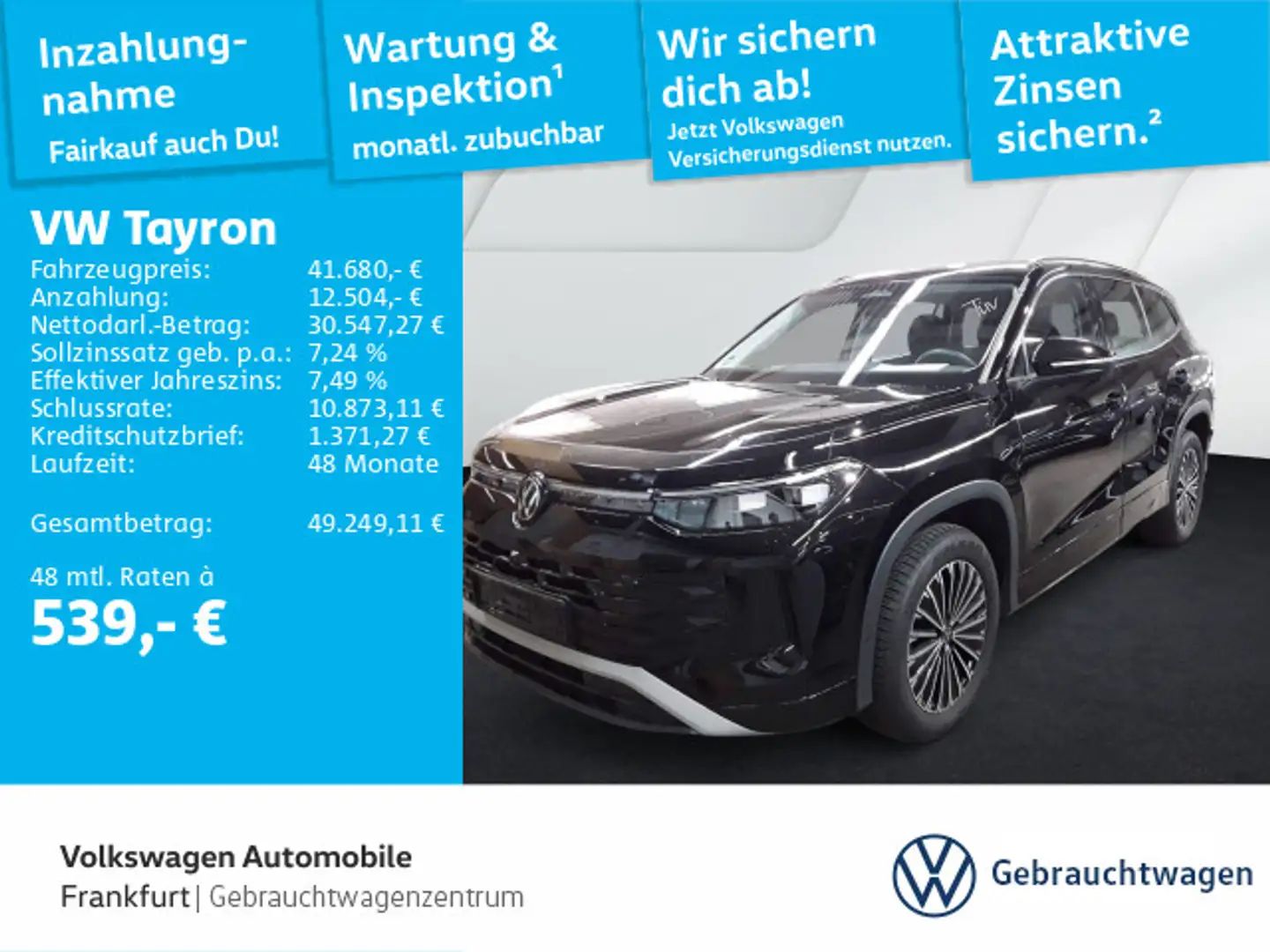 Volkswagen Tayron 2.0 TDI DSG 4M Life 7-SITZE  AHK MATRIX Schwarz - 1