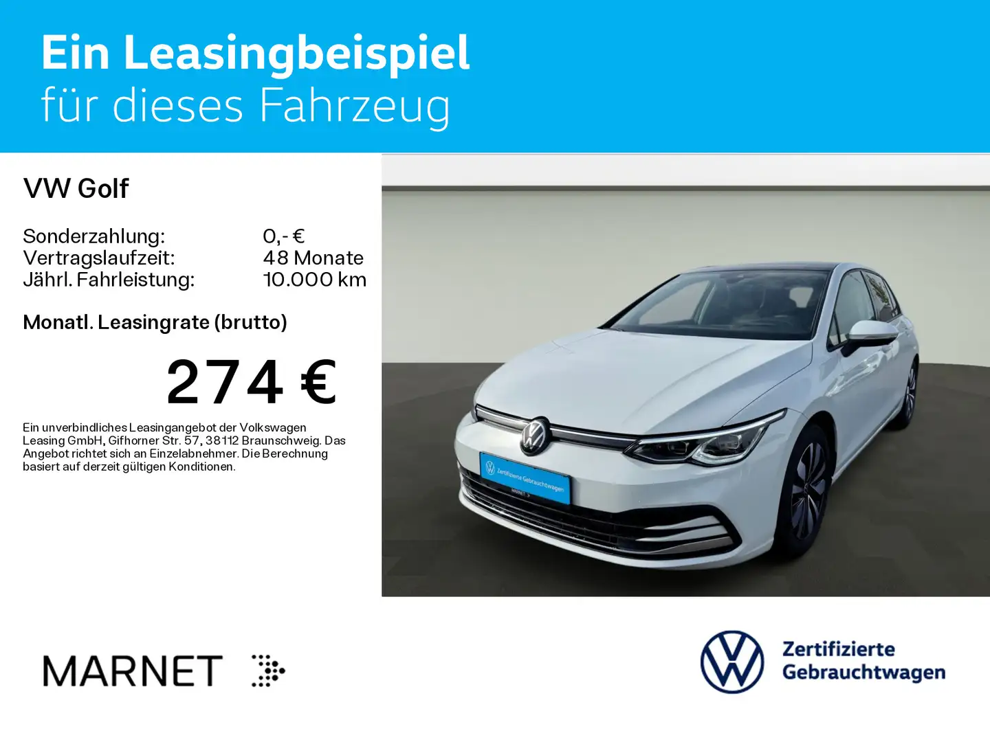 Volkswagen Golf VIII 2.0 TDI DSGMOVE*PANO*AHK*KAM*LED*Keyle Weiß - 2