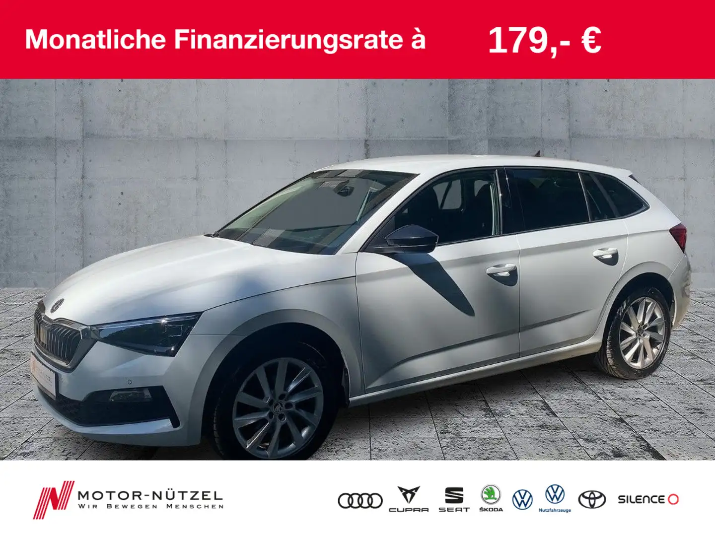 Skoda Scala 1.0 TSI AMBITION LED+APP+SHZ+2xPDC+DAB+17" Weiß - 1