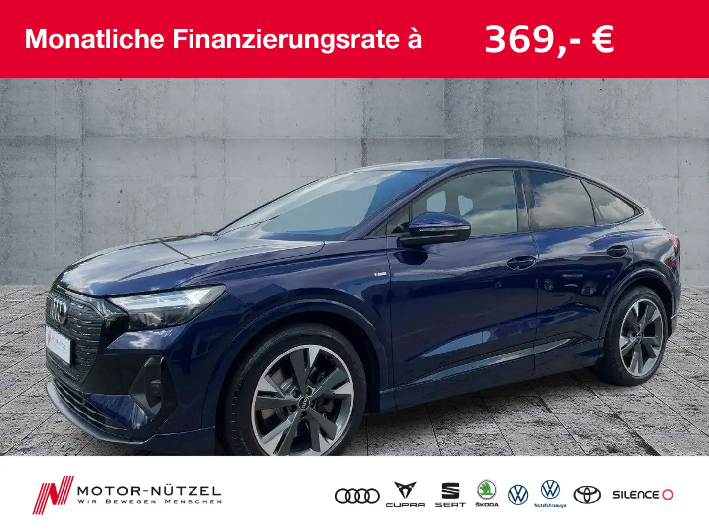 Audi Q4 e-tron 50 QU S-LINE LED+NAV+RFK+ACC Blau - 1
