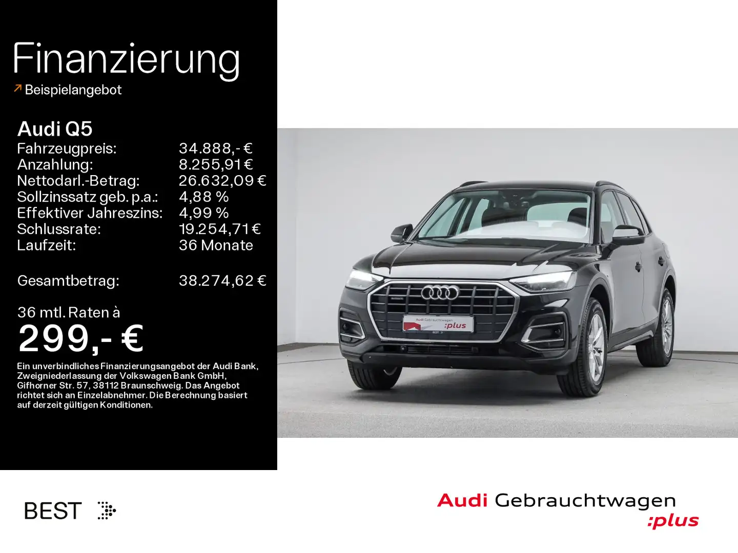 Audi Q5 50 TFSI e qu. Navi*virtual*PDC*SHZ Schwarz - 1