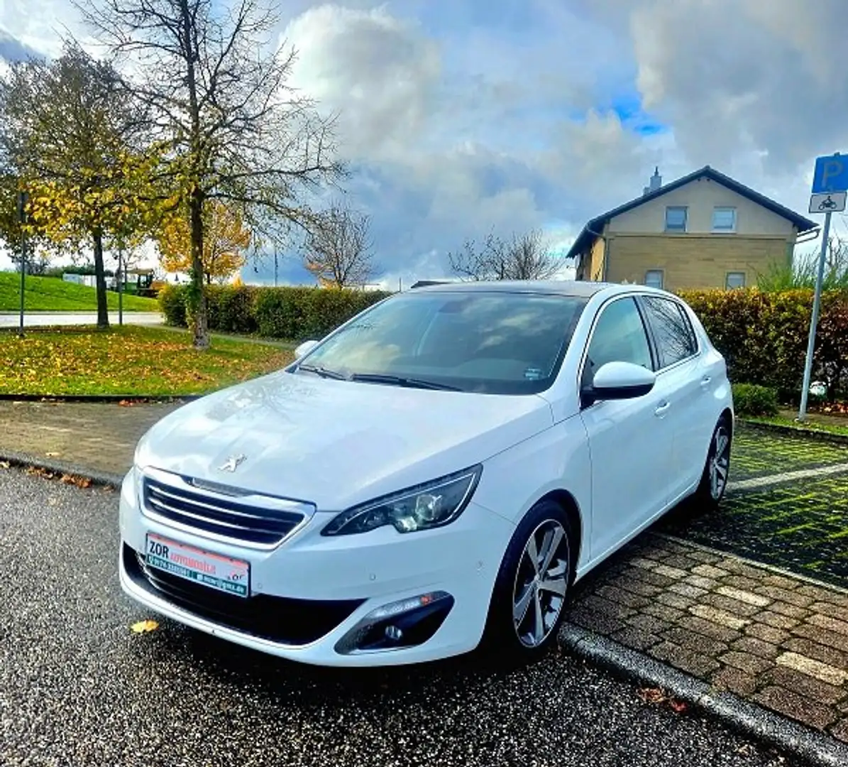 Peugeot 308 Allure*Autom*1.Hand*Scheckheft*Panorama*17"Alu* Weiß - 1