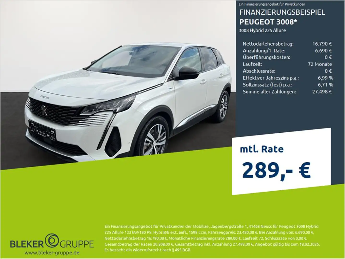 Peugeot 3008 Hybrid 225 Allure Wit - 1