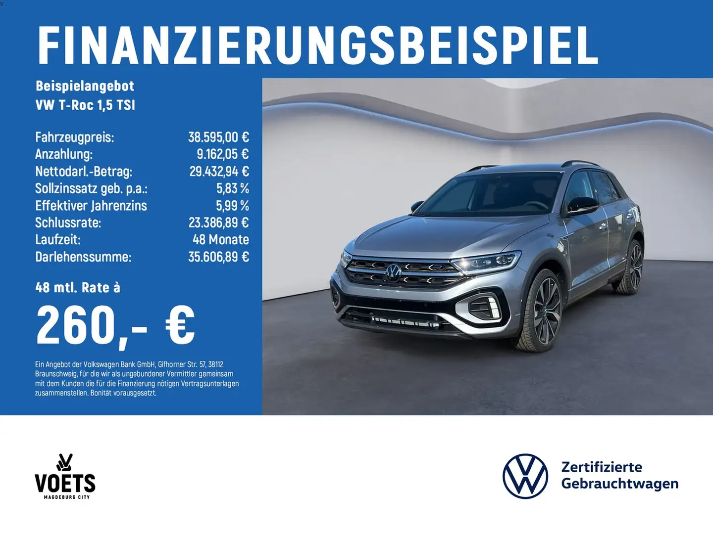 Volkswagen T-Roc 1,5 TSI R-Line DSG+AHK+KAM+NAVI Argento - 2