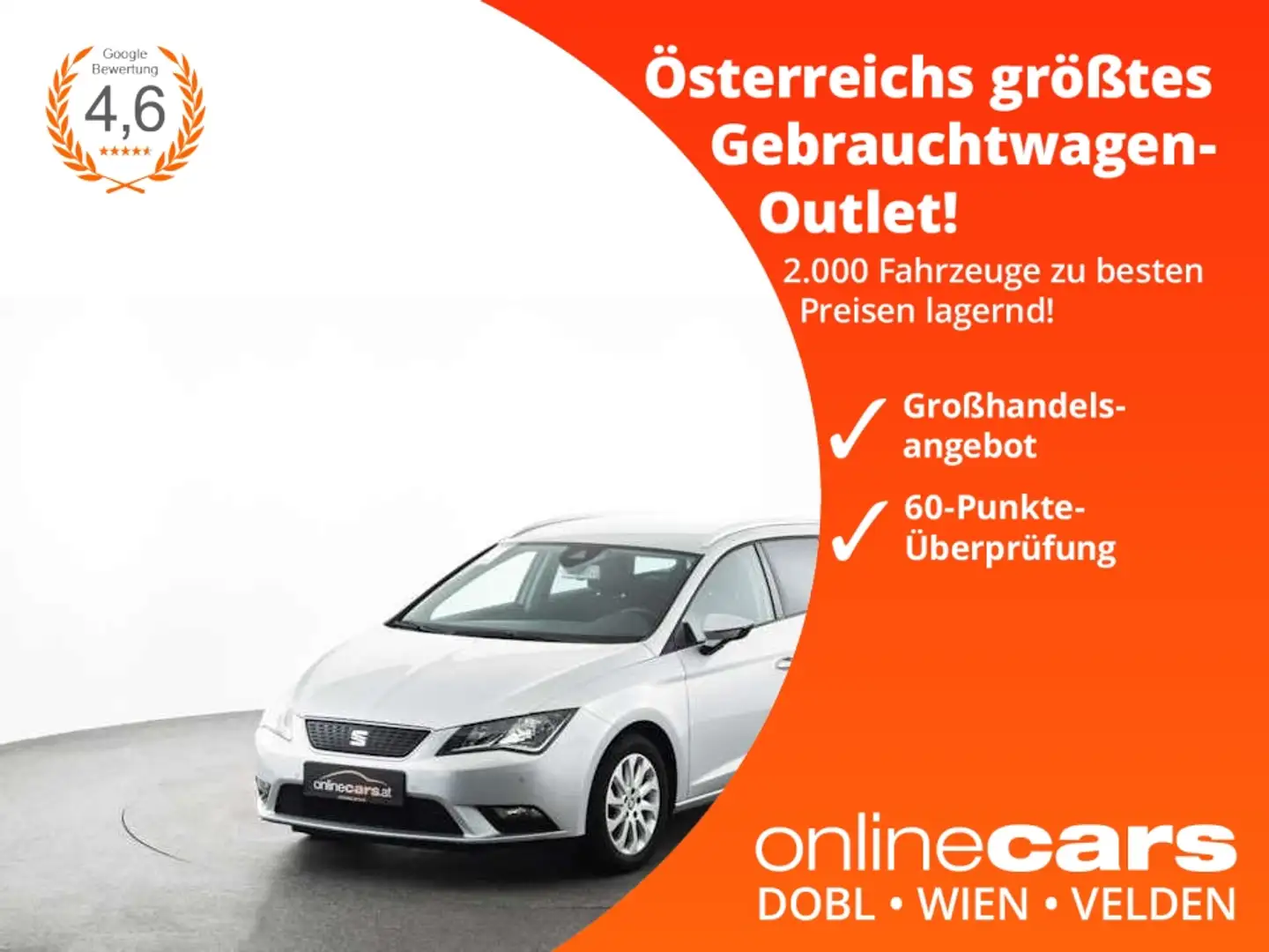 SEAT Leon 1.6 TDI ST Ecomotive Style NAVI SITZHZG TEMP Silber - 1