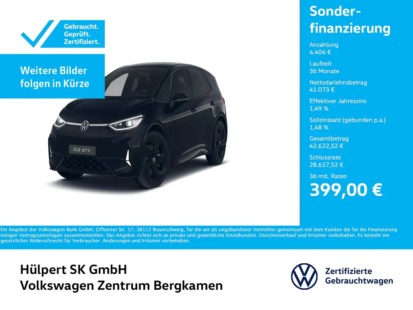 Volkswagen ID.3 GTX Performance NAVI SITZHEIZUNG ALU20 Schwarz - 1