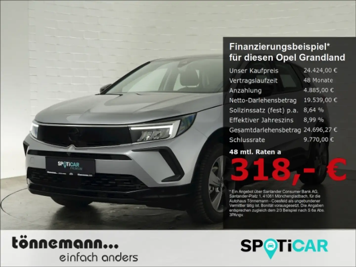 Opel Grandland GS AT+LED+NAVI+360 GRAD KAMERA+SITZ-/LENKRADHEIZUN Zilver - 1