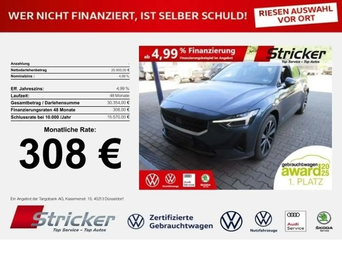 Polestar 2 Standard Range Single Motor 308,-ohne Anzahlung P Blau - 1
