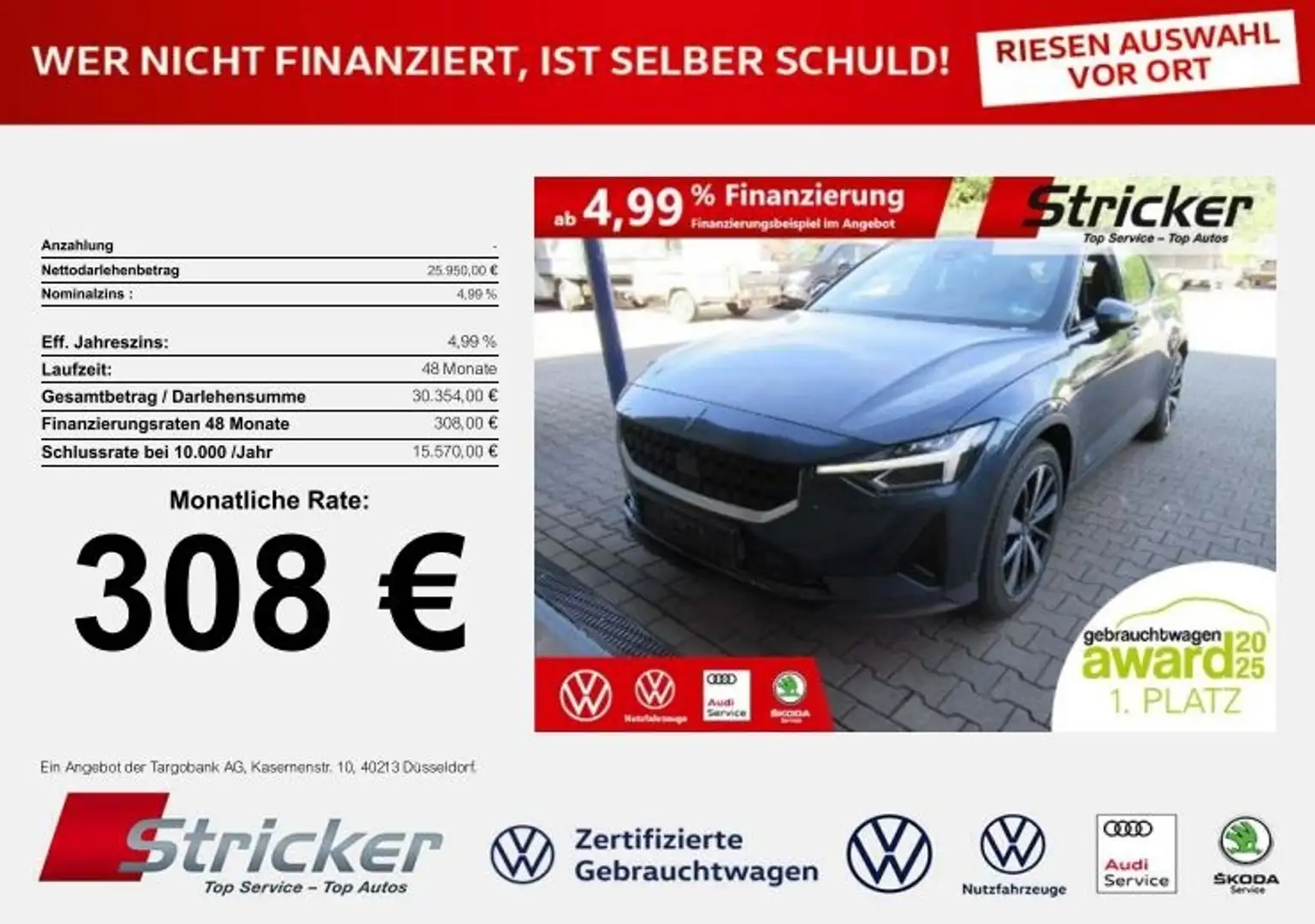 Polestar 2 Standard Range Single Motor 308,-ohne Anzahlung P Blau - 2