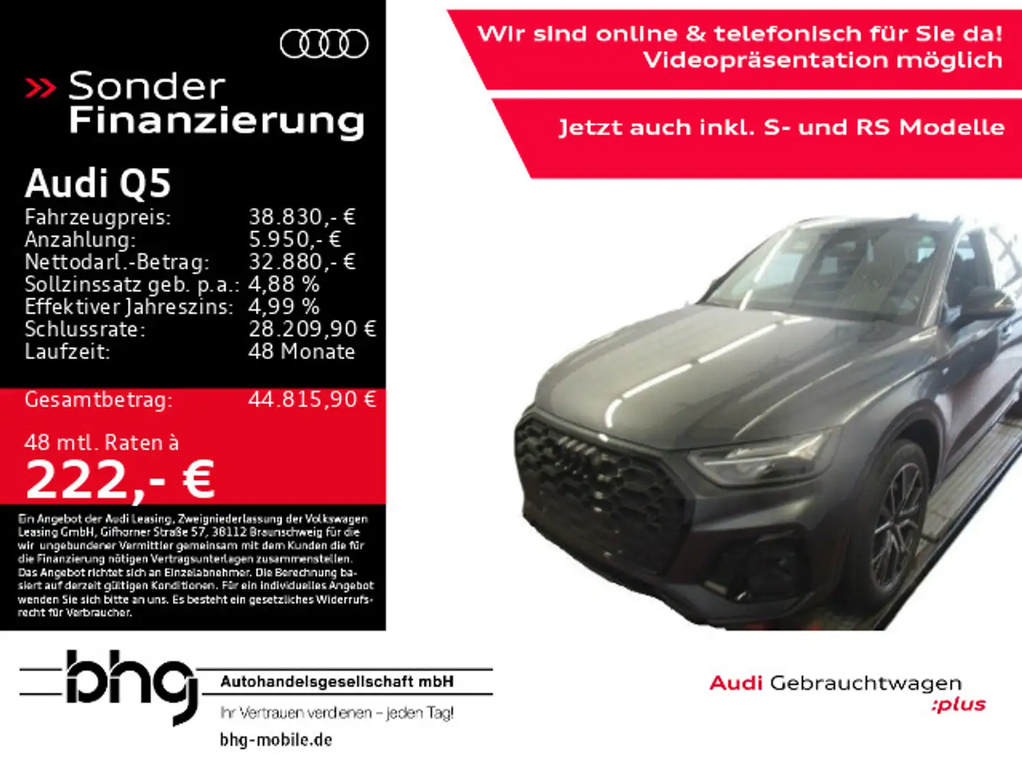 Audi Q5 40 TDI quattro S tronic S line PanoDach Navi Grau - 1
