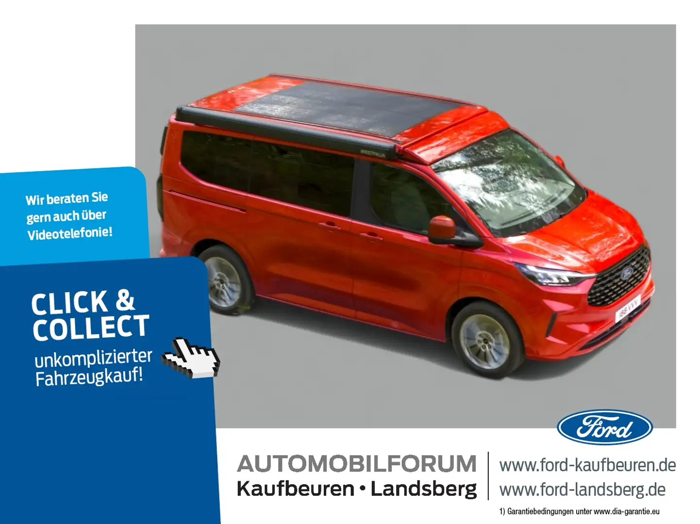 Ford Transit Custom NUGGET TITANIUM | NEUES MODELL | AUFSTELLDACH Red - 1