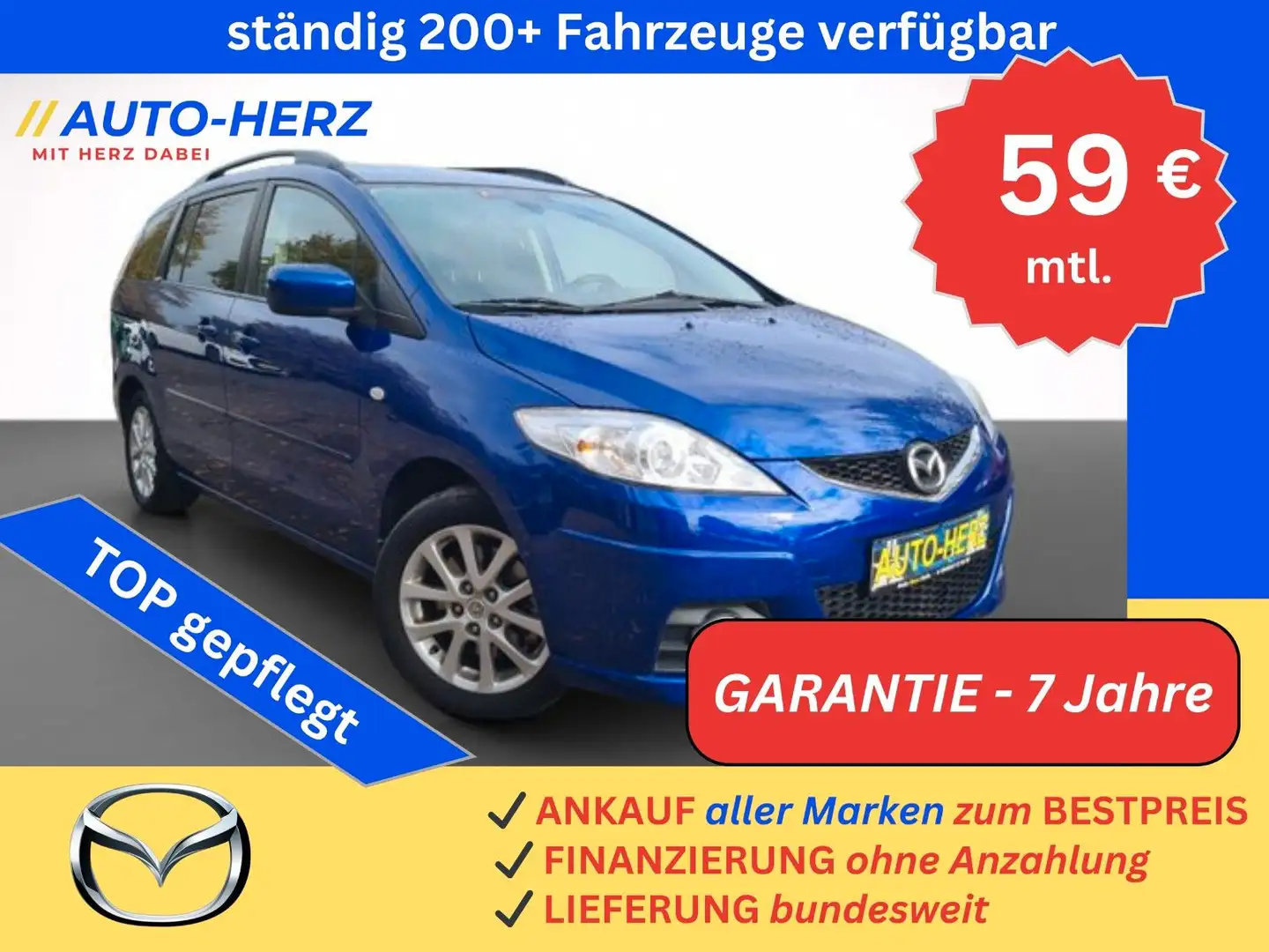 Mazda 5 2.0 Exclusive *7 SITZE+KLIMAAUT+SITZHZ+PDC* Blau - 1