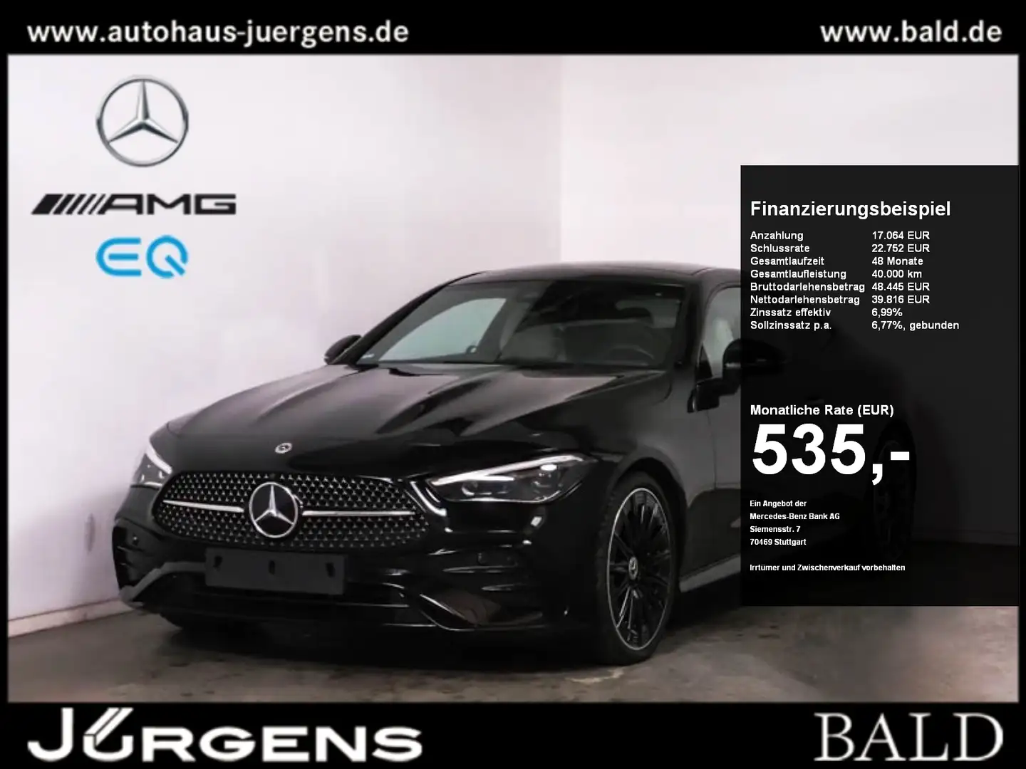 Mercedes-Benz CLE 220 d Coupé AMG-Sport/Pano/Stdhzg/360/Night Negru - 1