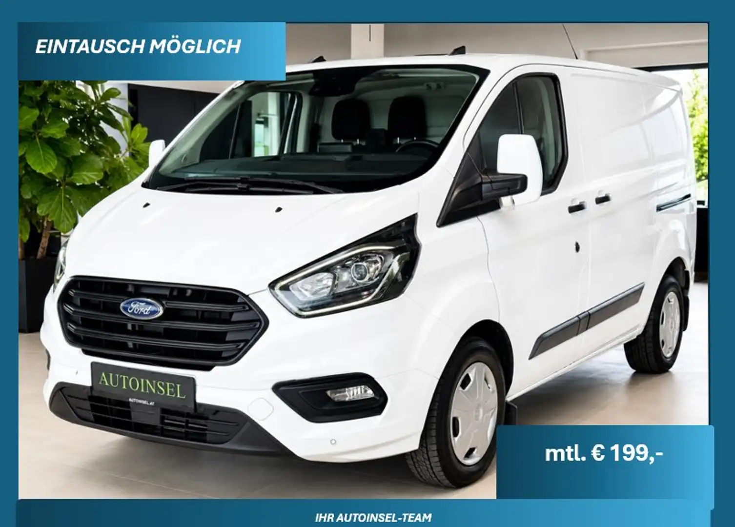 Ford Transit Custom 3,5t L1 2 Schiebetüren Trend Carplay PDC SR&WR Weiß - 1