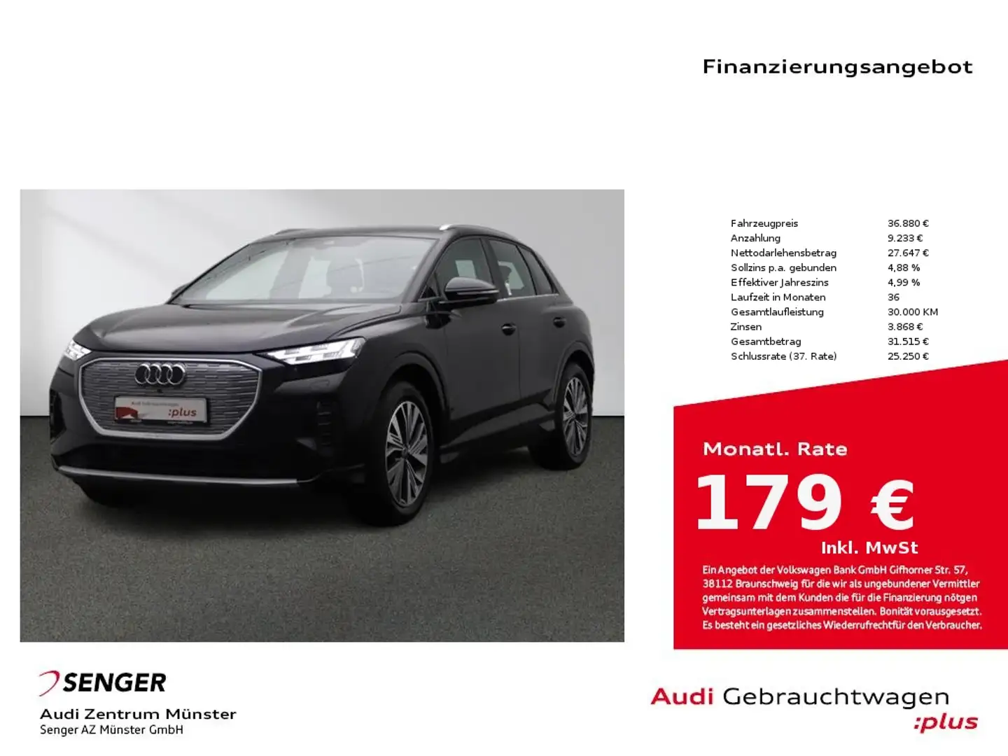 Audi Q4 e-tron 40 MMI Matrix B&O AHK Standheizung Schwarz - 1