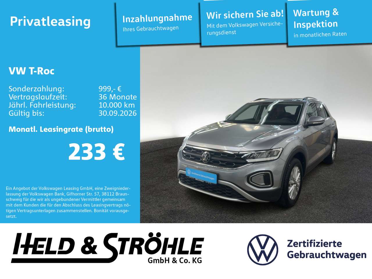 Volkswagen T-Roc 2025 — Life 1.0 TSI AHK LED NAV PDC SHZ APP DAB+