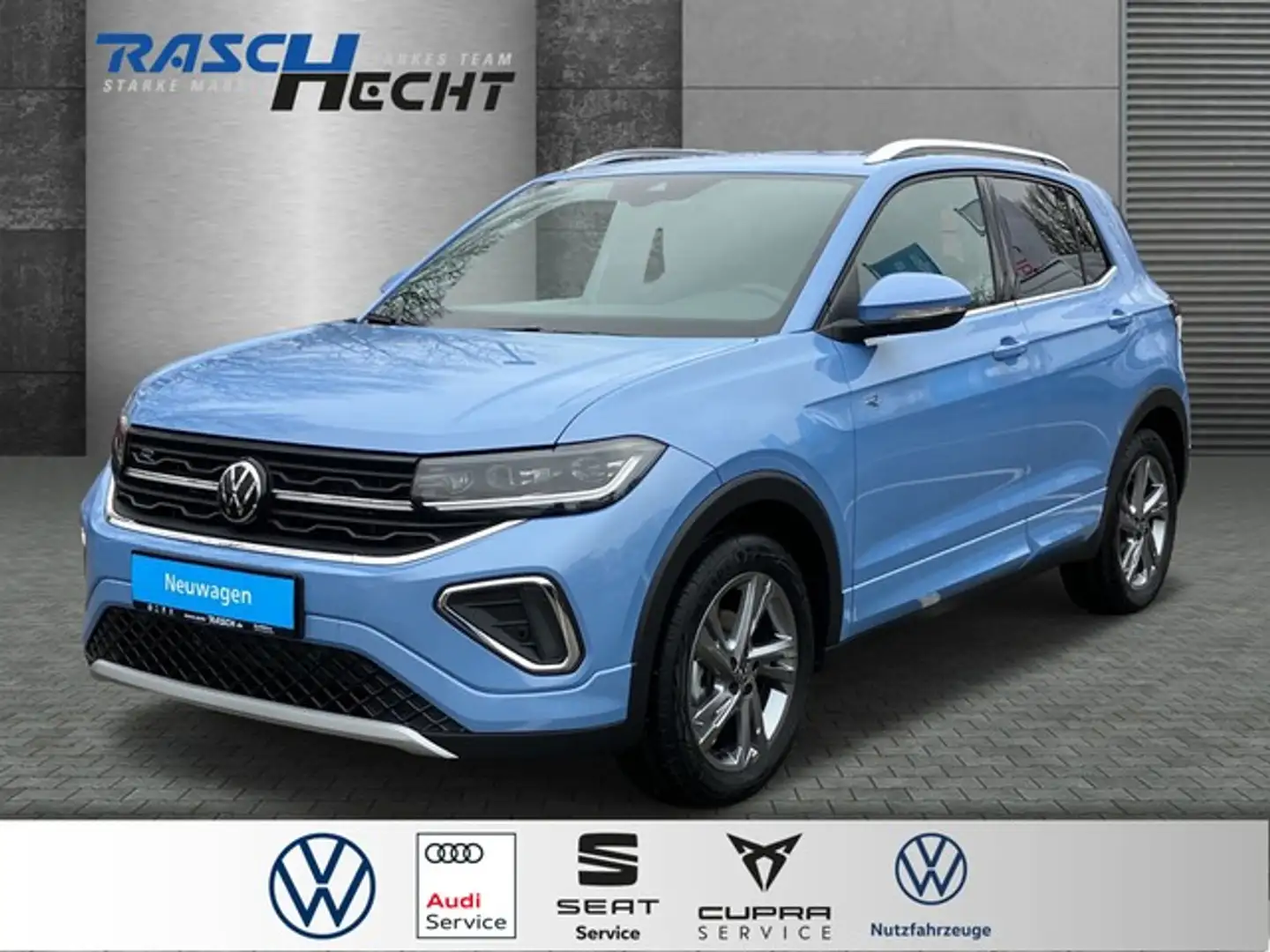 Volkswagen T-Cross R-Line 1.0 TSI DSG*AHK* LED*NAVI*SHZ* Blau - 1