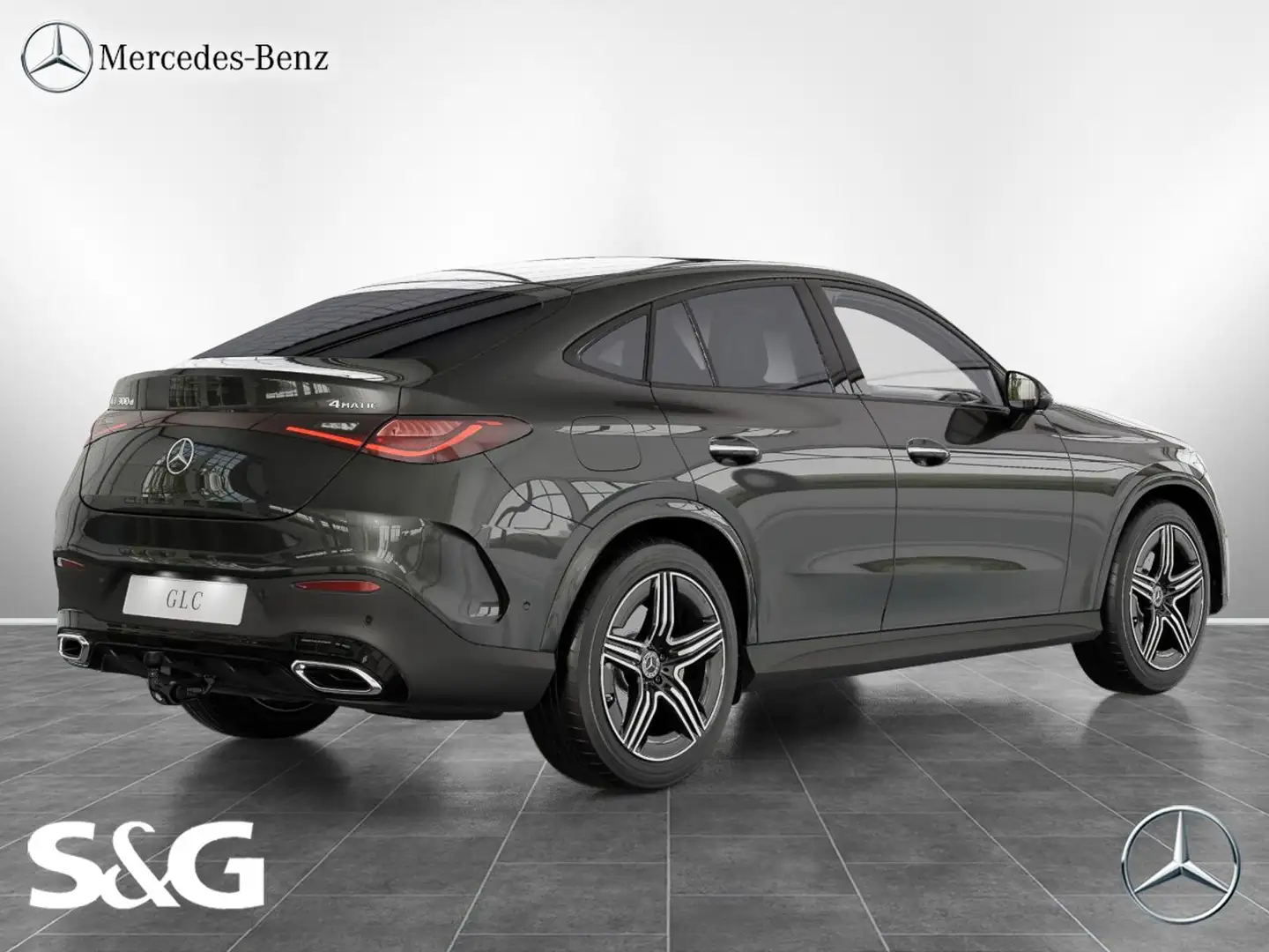 Mercedes-Benz GLC 300 d 4M Coupé AMG Night+MBUX+360°+Pano+AHK Grau - 2