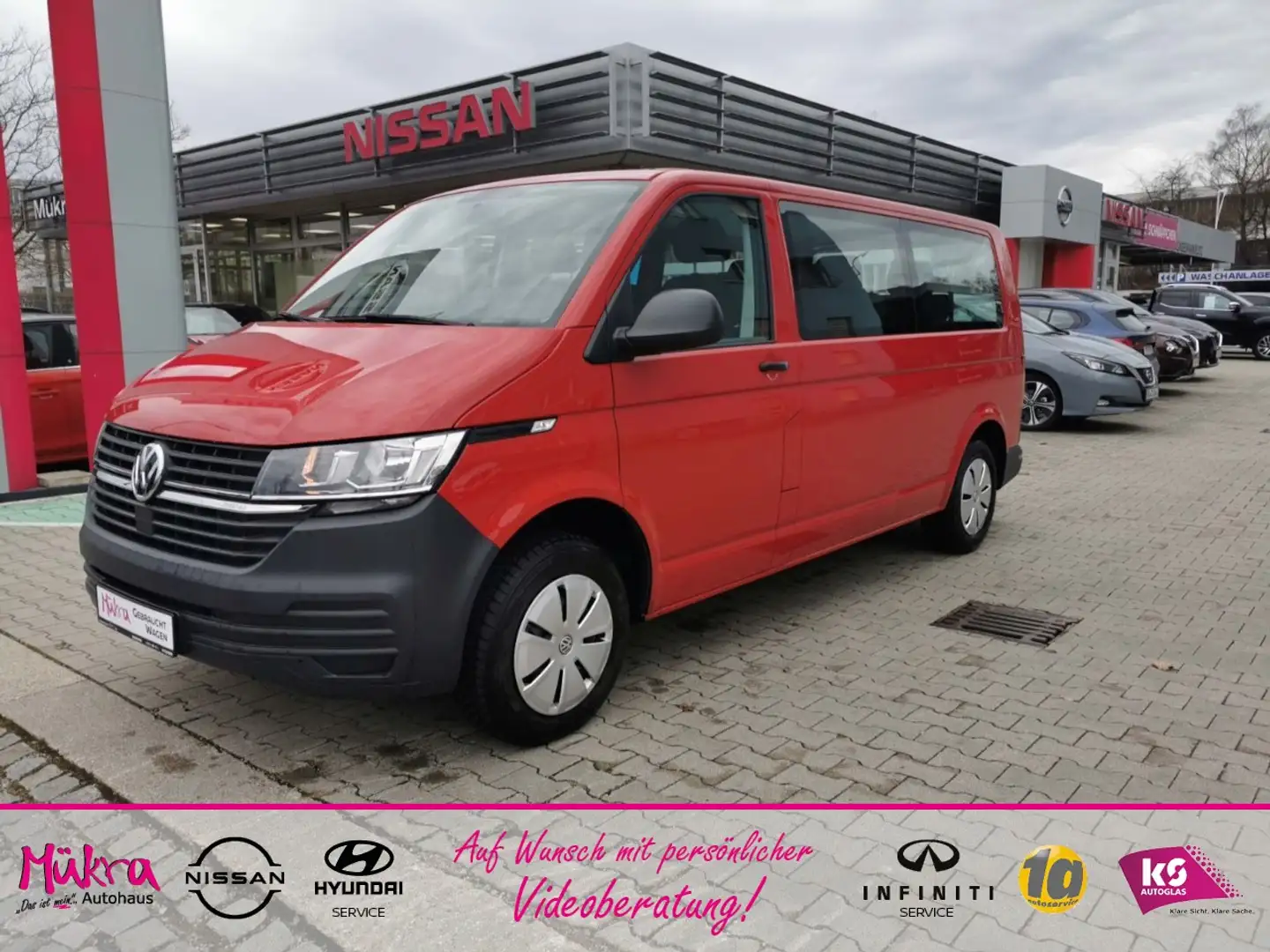 Volkswagen T6.1 Transporter e-ABT Kombi DSG 7 Sitze Klima Sitzheizung Rood - 1