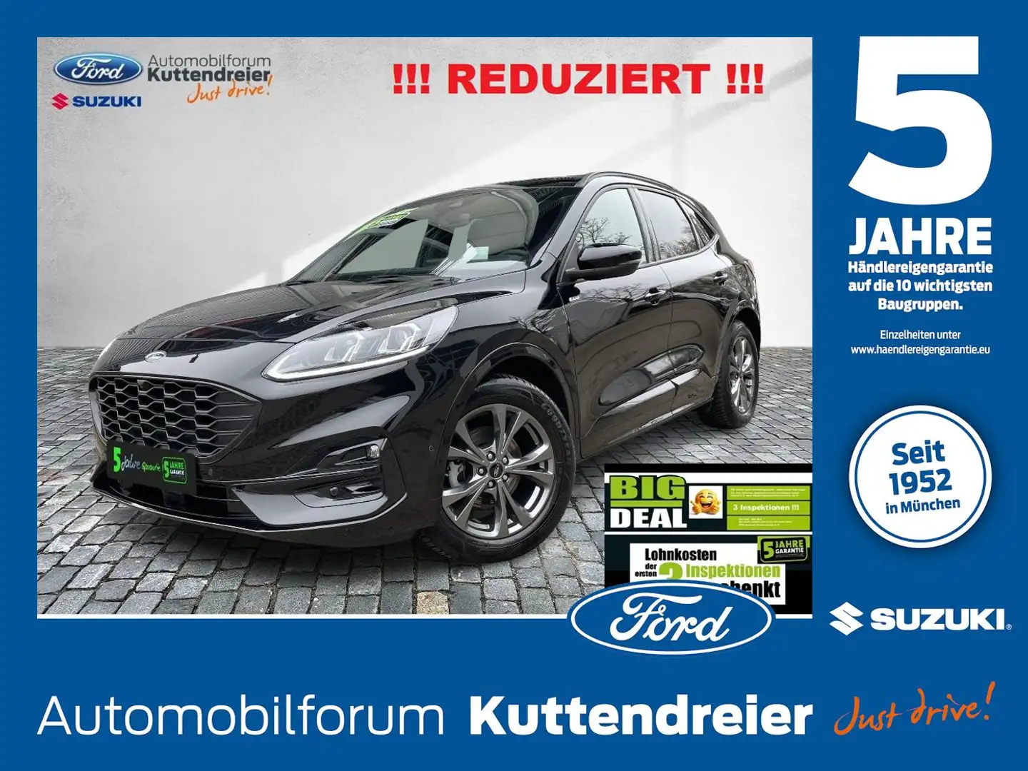 Ford Kuga ST-Line X AHK schw. Voll-LED Glasdach Navi Gris - 1