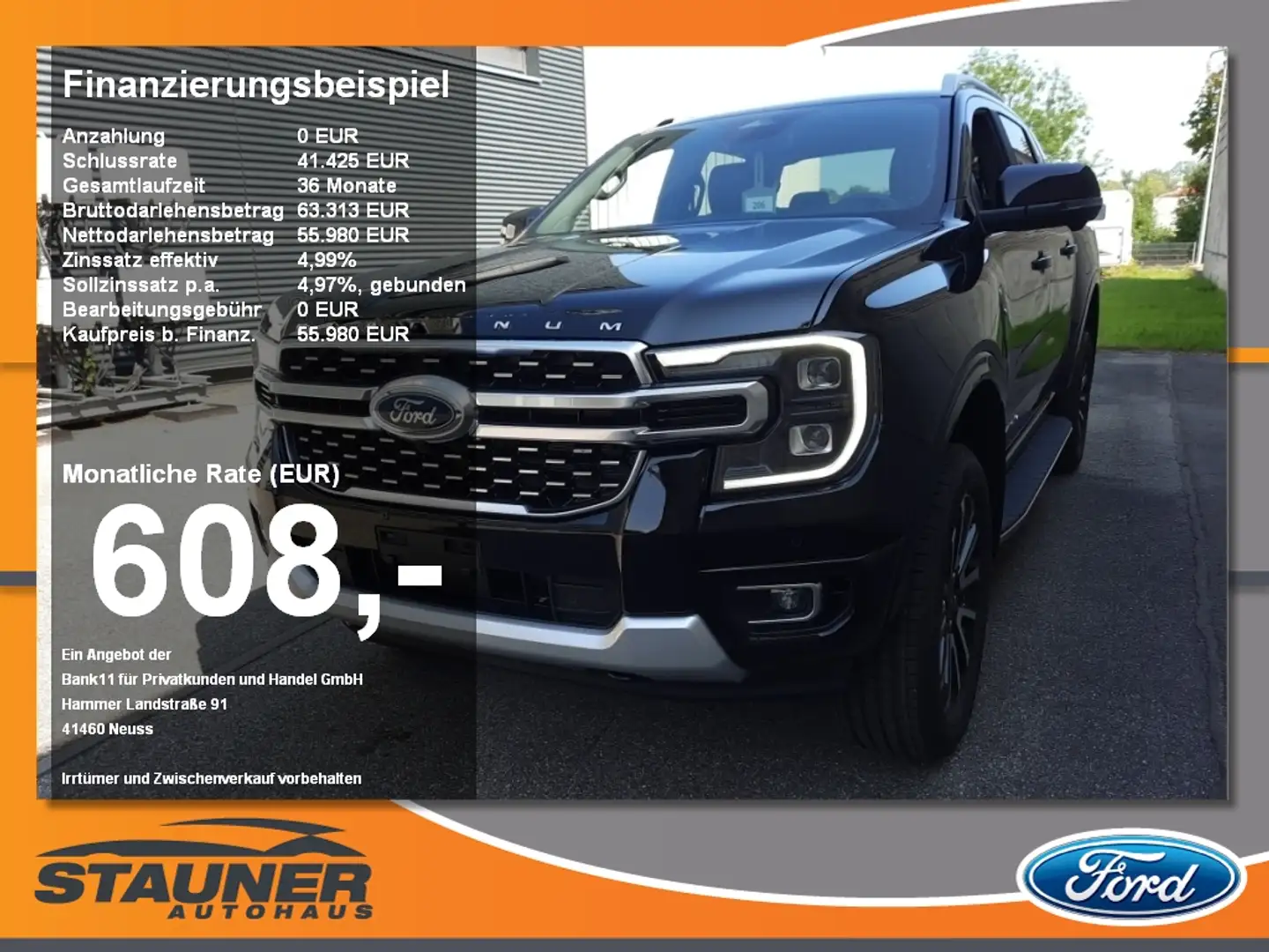 Ford Ranger DOKA Platinum 3.0l EcoBlue LED, AHK, RFK Siyah - 1