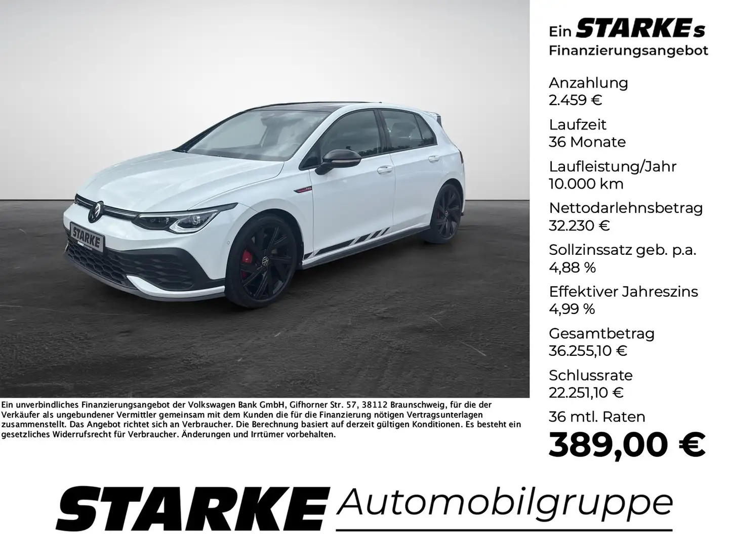 Volkswagen Golf GTI Clubsport 2.0 TSI DSG Black Style Weiß - 1