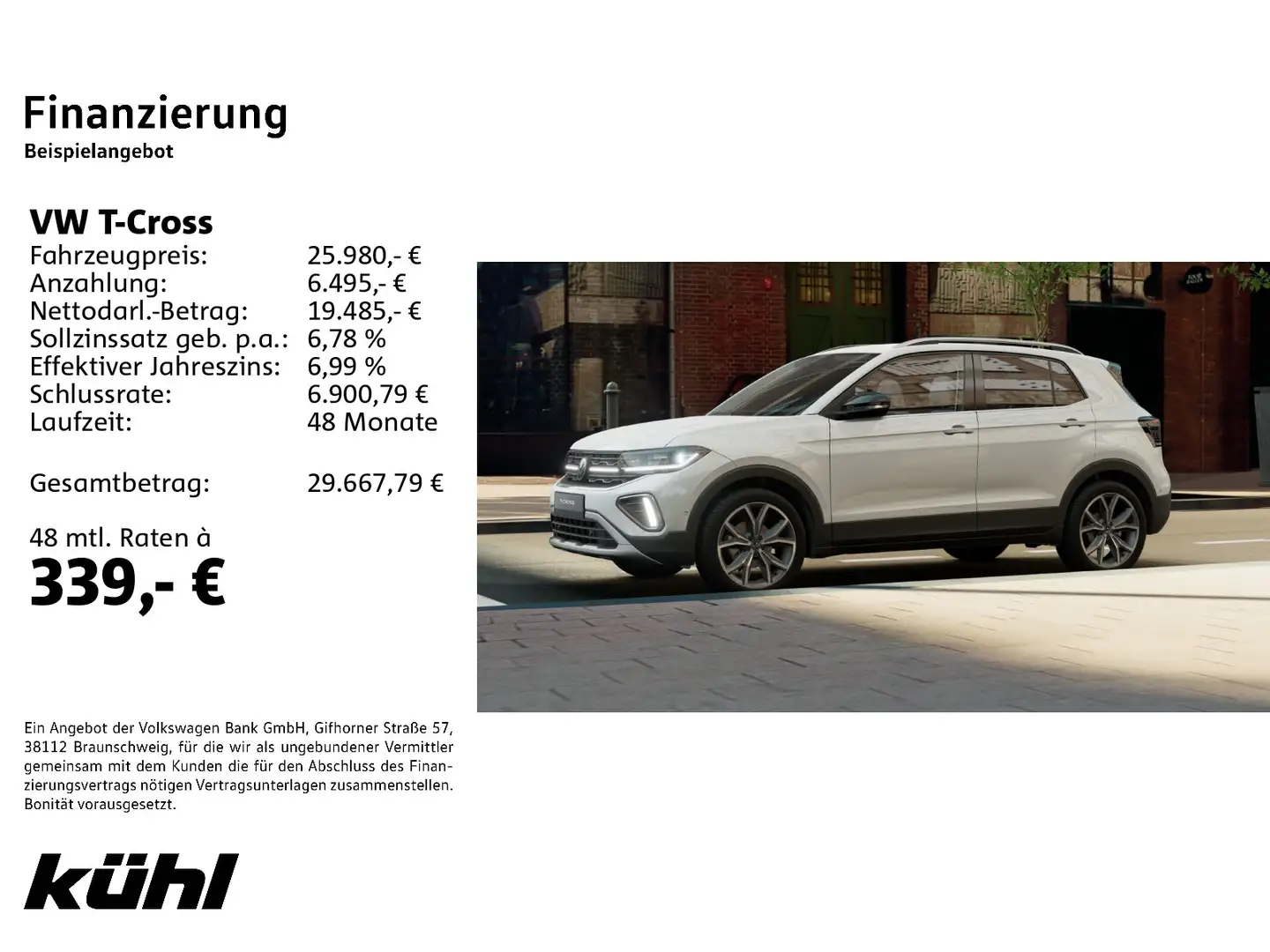 Volkswagen T-Cross 1.0 TSI DSG Style IQ.Light/ACC/App/Navi/ Weiß - 2