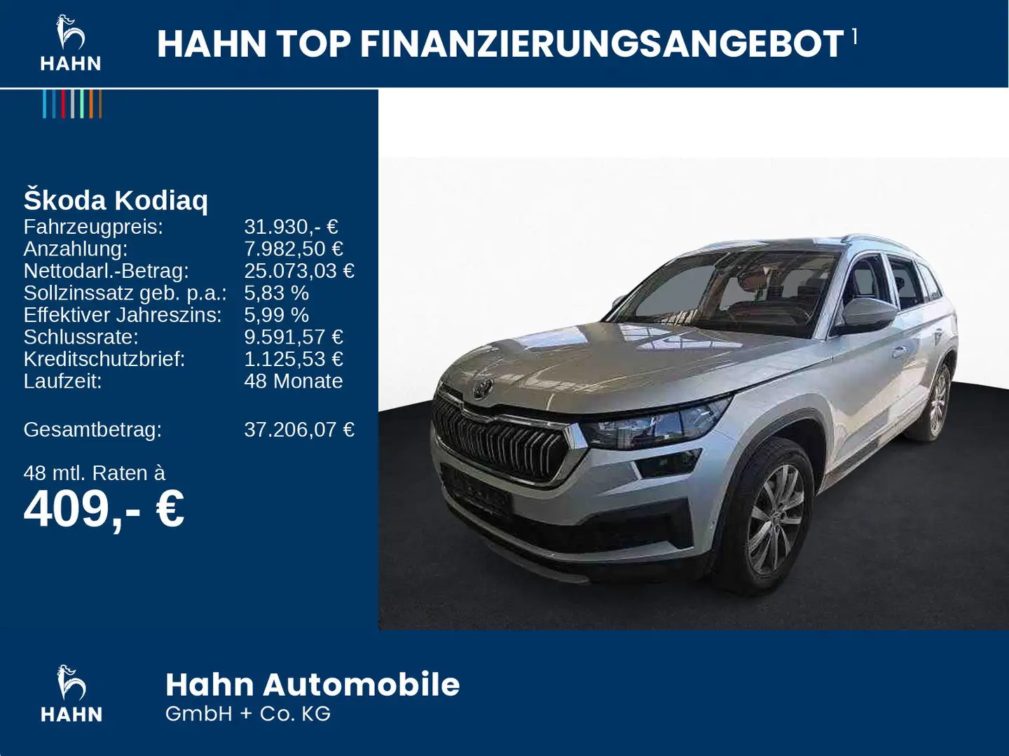 Skoda Kodiaq 2.0TDI DSG 4x4 Style 360° AHK Navi Standh Silber - 2