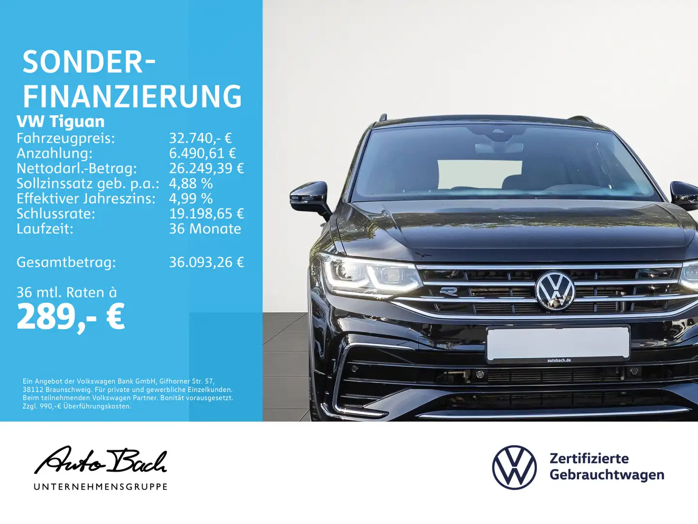 Volkswagen Tiguan 1.5 TSI DSG R-Line, Navi, LED-Matrix, App Schwarz - 2