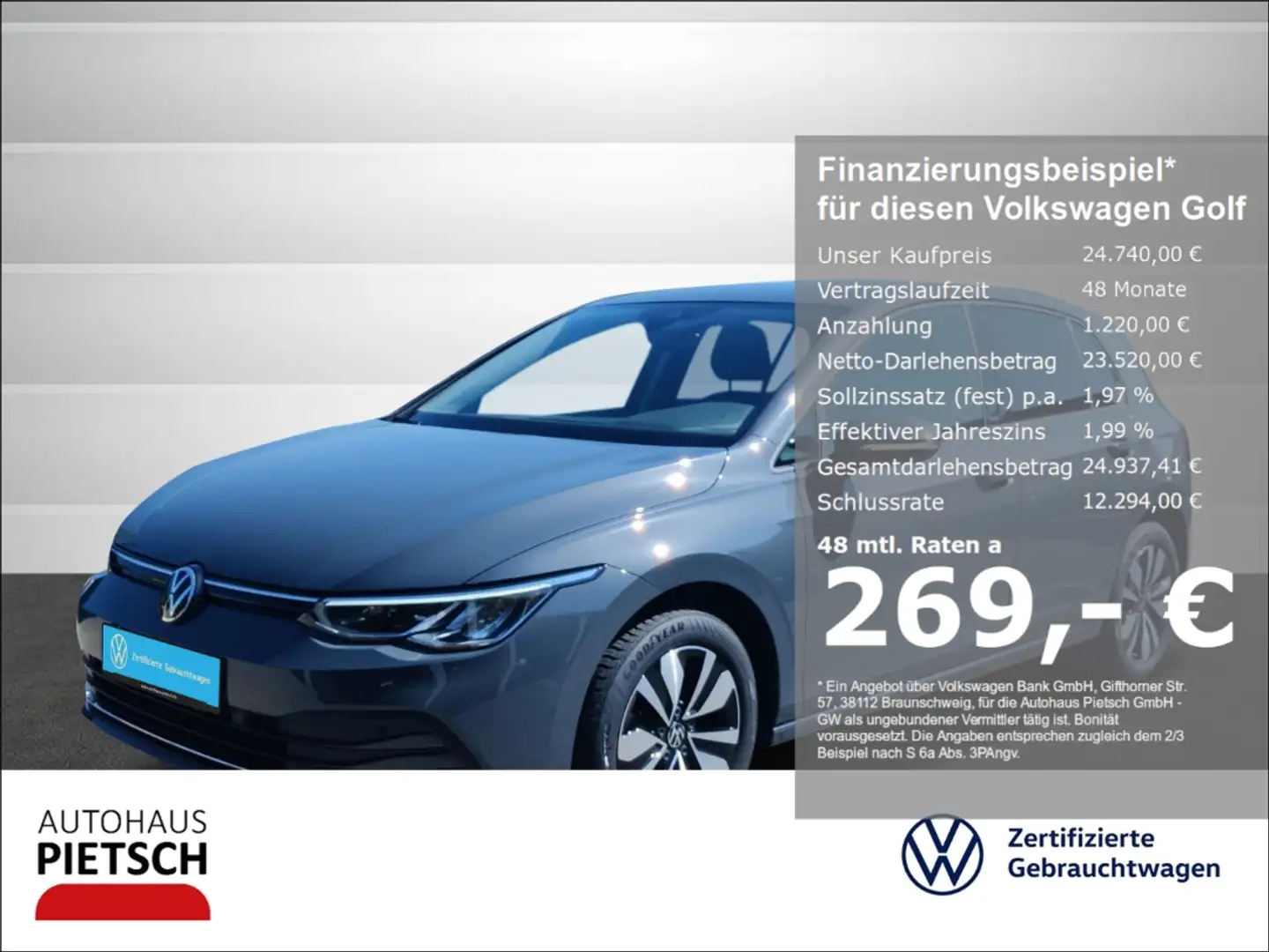 Volkswagen Golf VIII 1.5 TSI Move Navi ACC LED Grau - 1