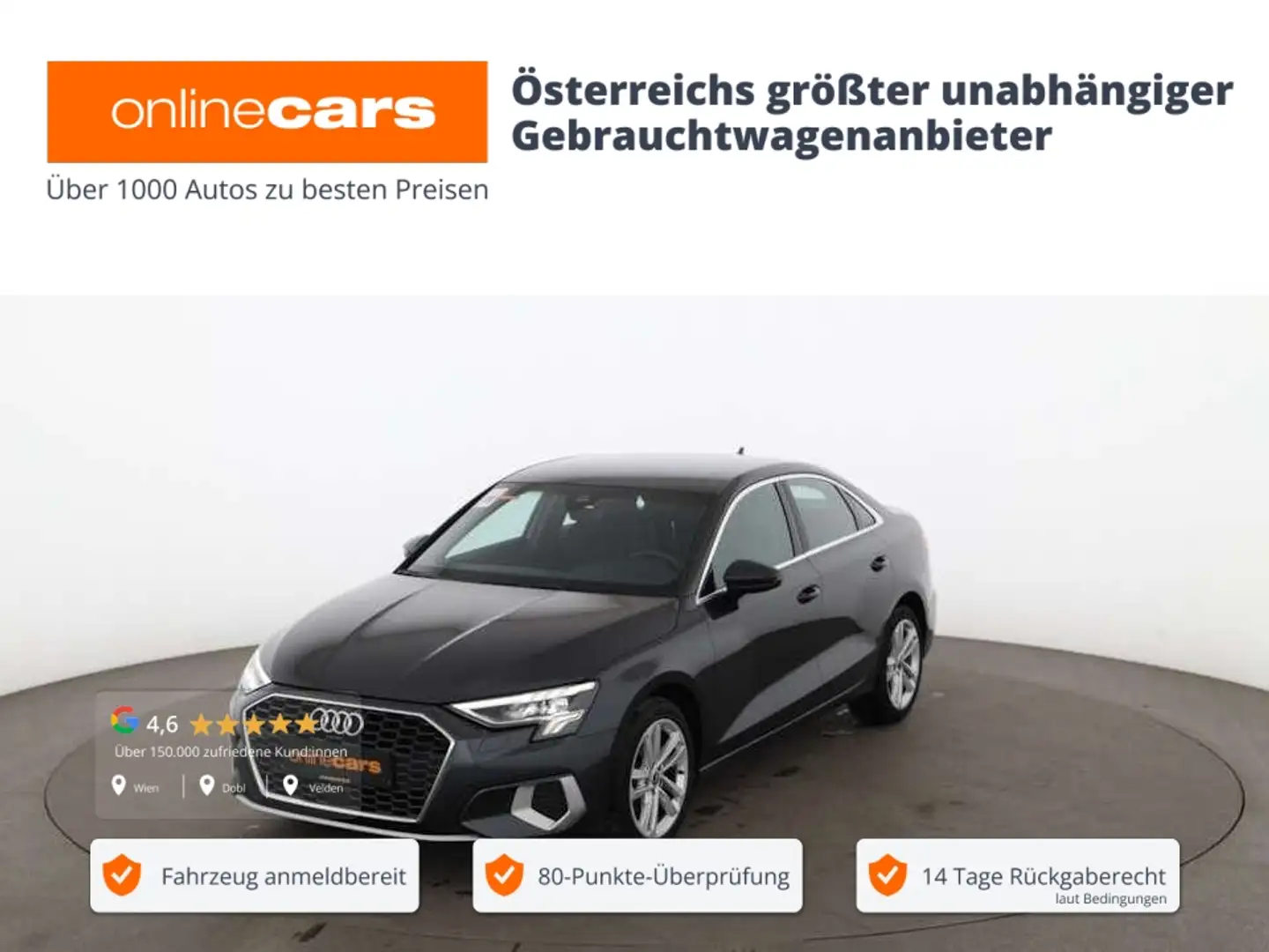 Audi A3 Limousine 30 TDI advanced Aut LED LEDER NAVI Grau - 1