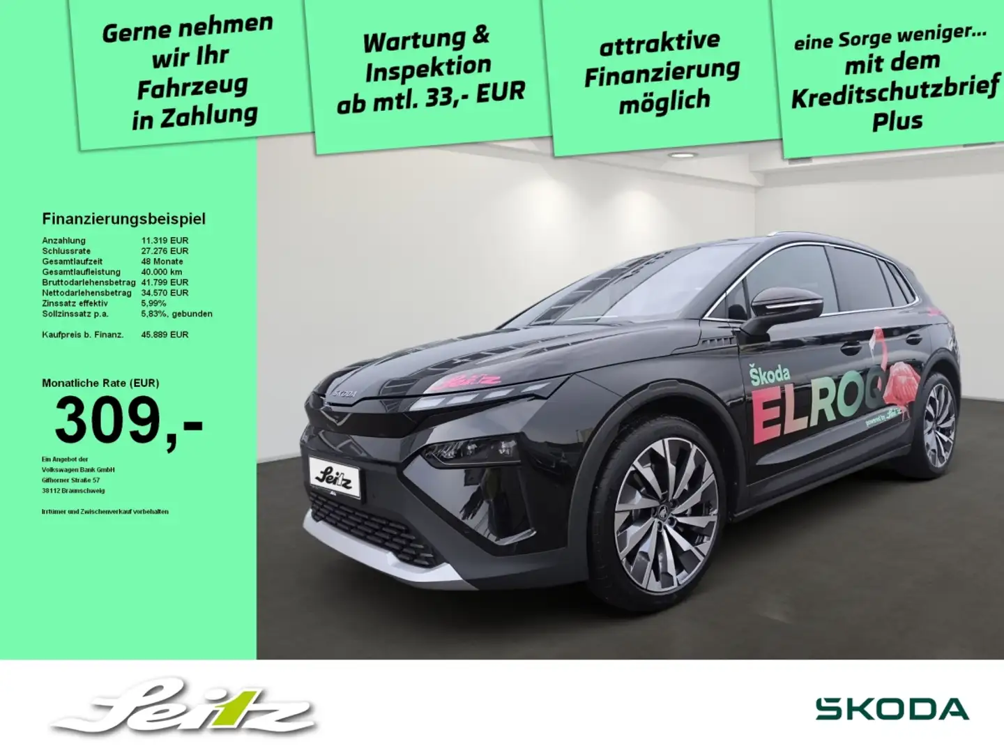 Skoda Elroq Alpha 85 *AHK*MATRIX*KAMERA*NAVI* Schwarz - 1